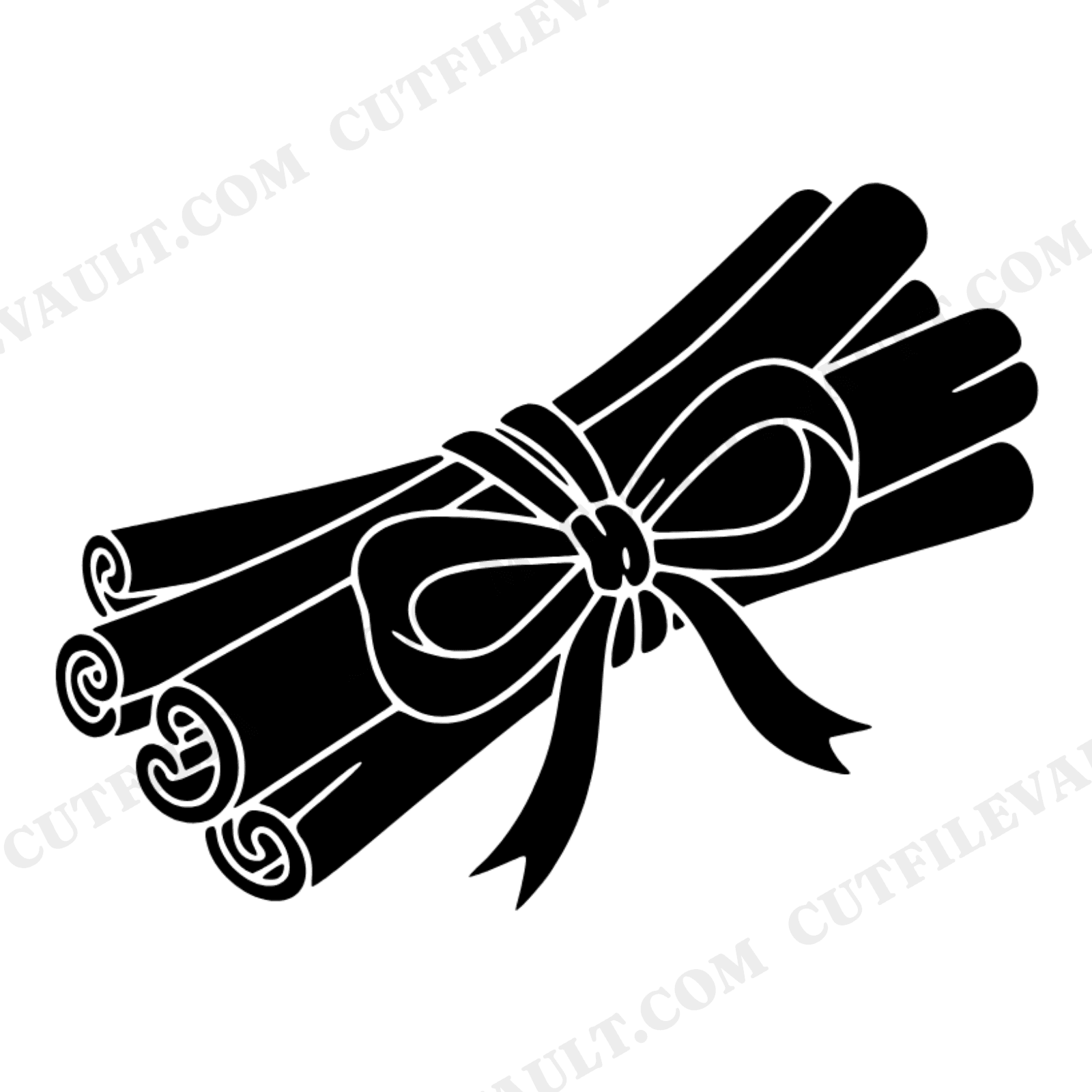Cinnamon Bundle SVG PNG, Fall Autumn Spice Sticks with Bow Cut File for Cricut Silhouette Crafts, view 1