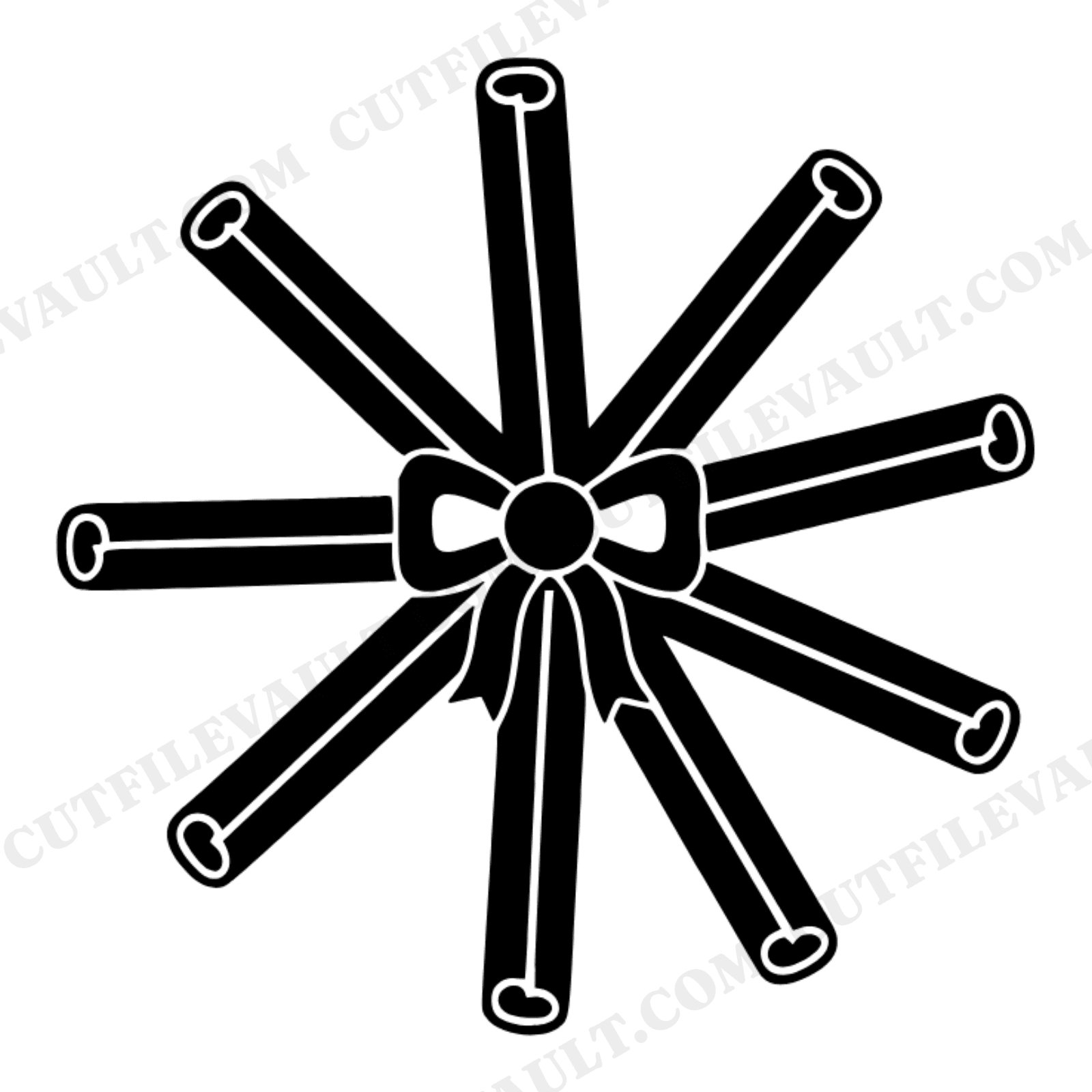 Cinnamon Stick Starburst SVG PNG, Autumn Spice Bundle Cut File, Fall Scandinavian Line Art Design, view 1