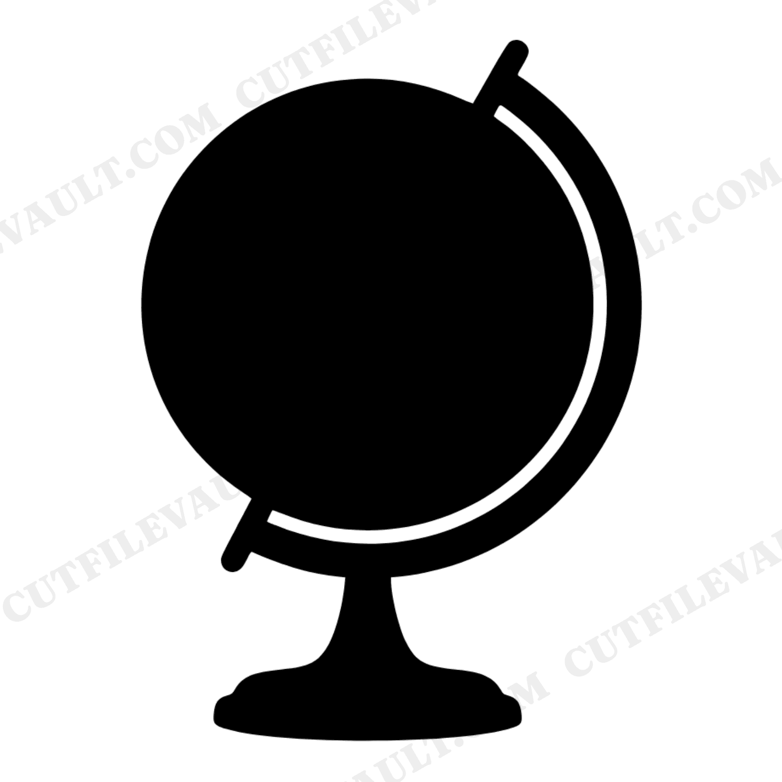 Classic Tilted Desktop Globe SVG PNG Cut File Vintage Botanical Back to School Teacher Classroom, view 1