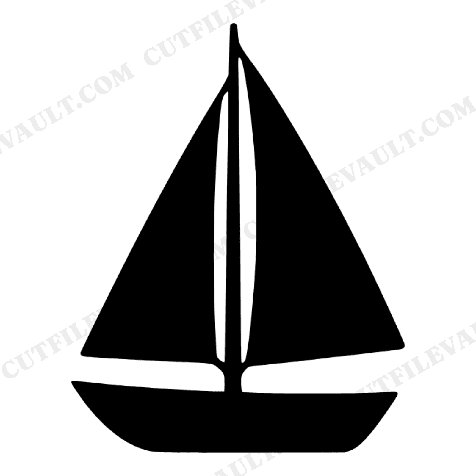 Classic Toy Sailboat SVG PNG, Vintage Summer Lake Boat Cut File, Nautical Nursery Decor Silhouette, view 1