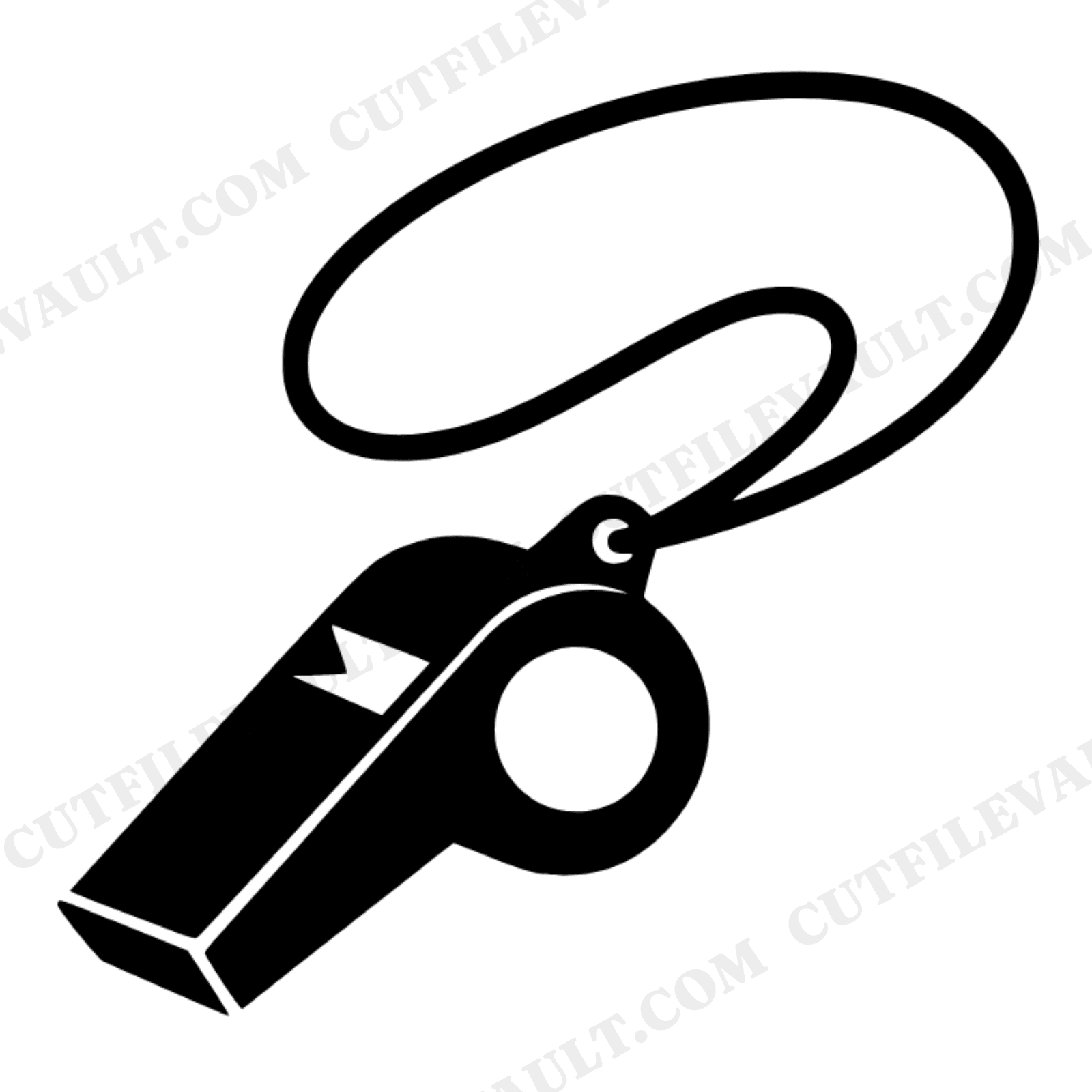Coach Whistle SVG PNG, Athletic Lanyard Cut File, Mid Century Sports Team Spirit Wear Design, view 1