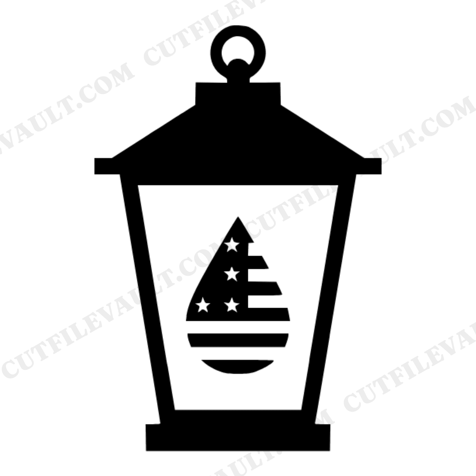 Colonial Lantern SVG PNG Fourth of July Retro 70s Flame Silhouette Cut File Patriotic American Heritage, view 1