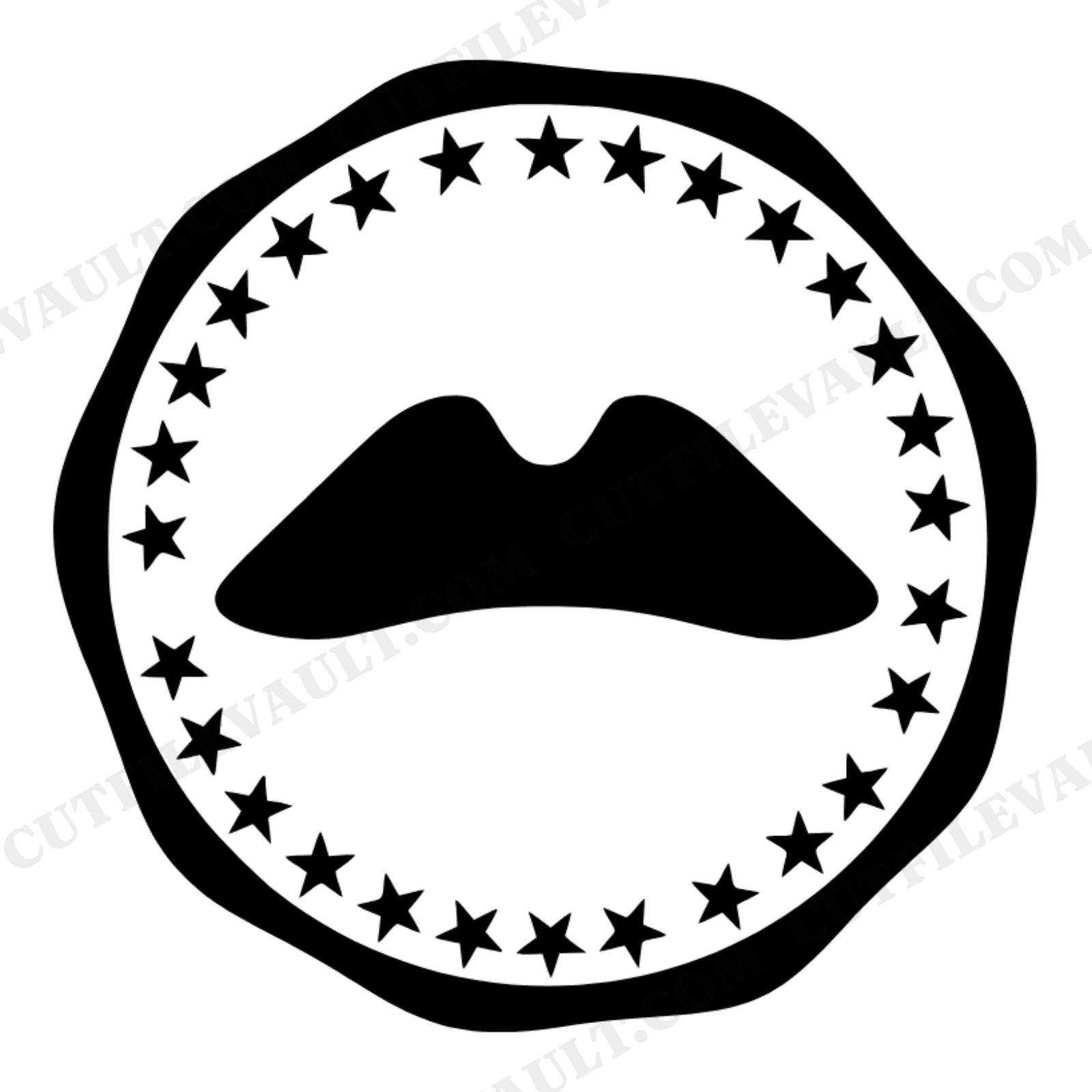 Colonial Tricorn Hat Wax Seal SVG PNG, Thirteen Stars Independence Day Cut File, 4th of July Decal, view 1