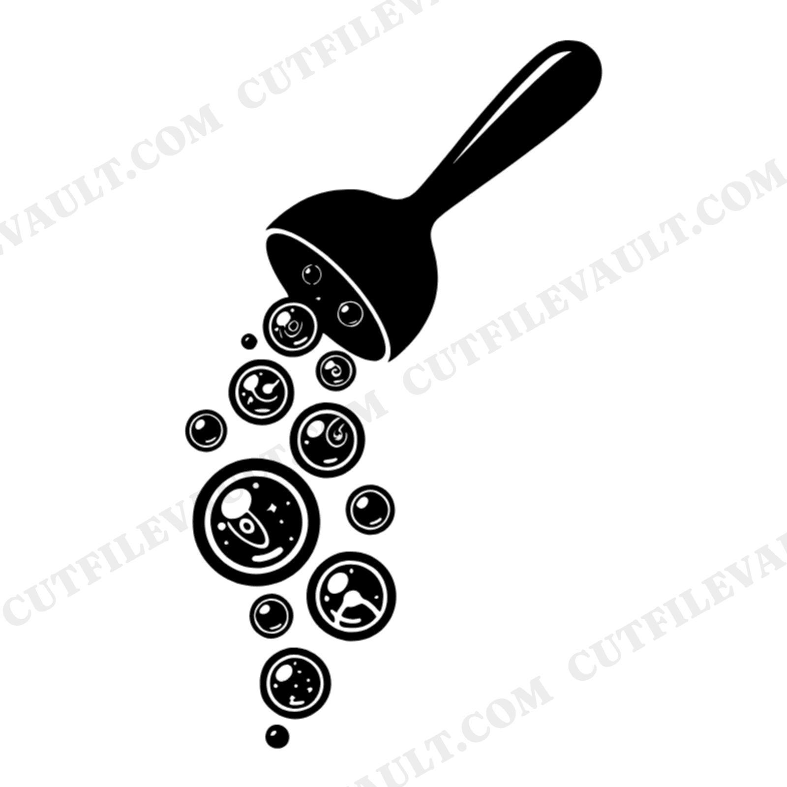 Cosmic Ice Cream Scoop SVG PNG, Celestial Bubbles Cut File, National Ice Cream Day Cricut Design, view 1