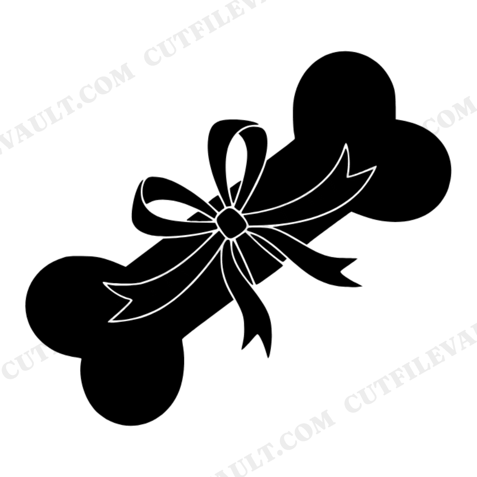 Cottagecore Dog Bone SVG PNG, Ribbon Bow Gift for Dog Lover, National Spoil Your Dog Day Cut File, view 1