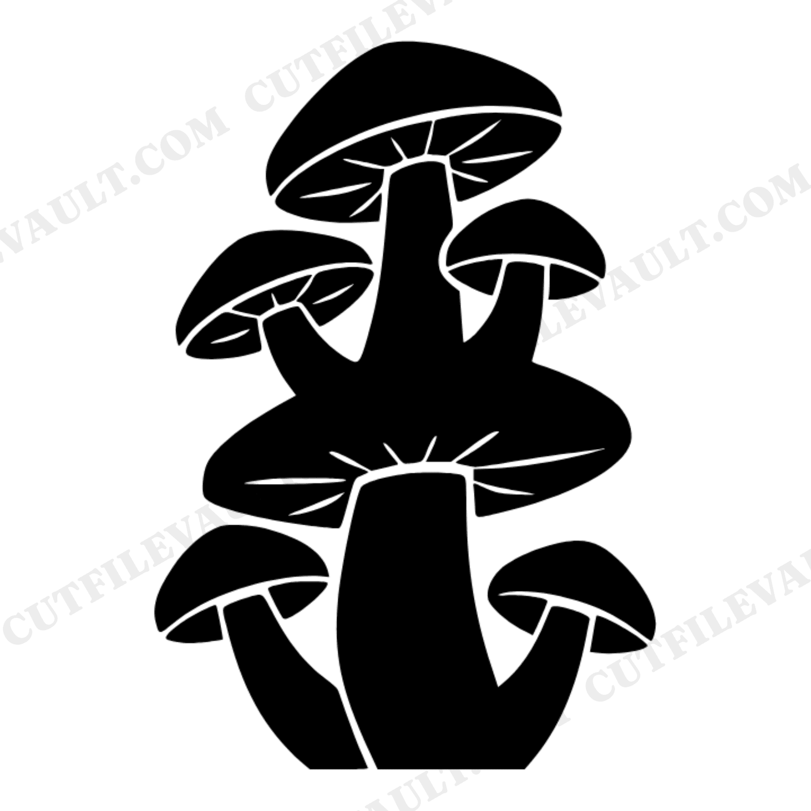 Cottagecore Mushroom Tower SVG PNG Enchanted Forest Silhouette Cut File Fairy Whimsical Design, view 1