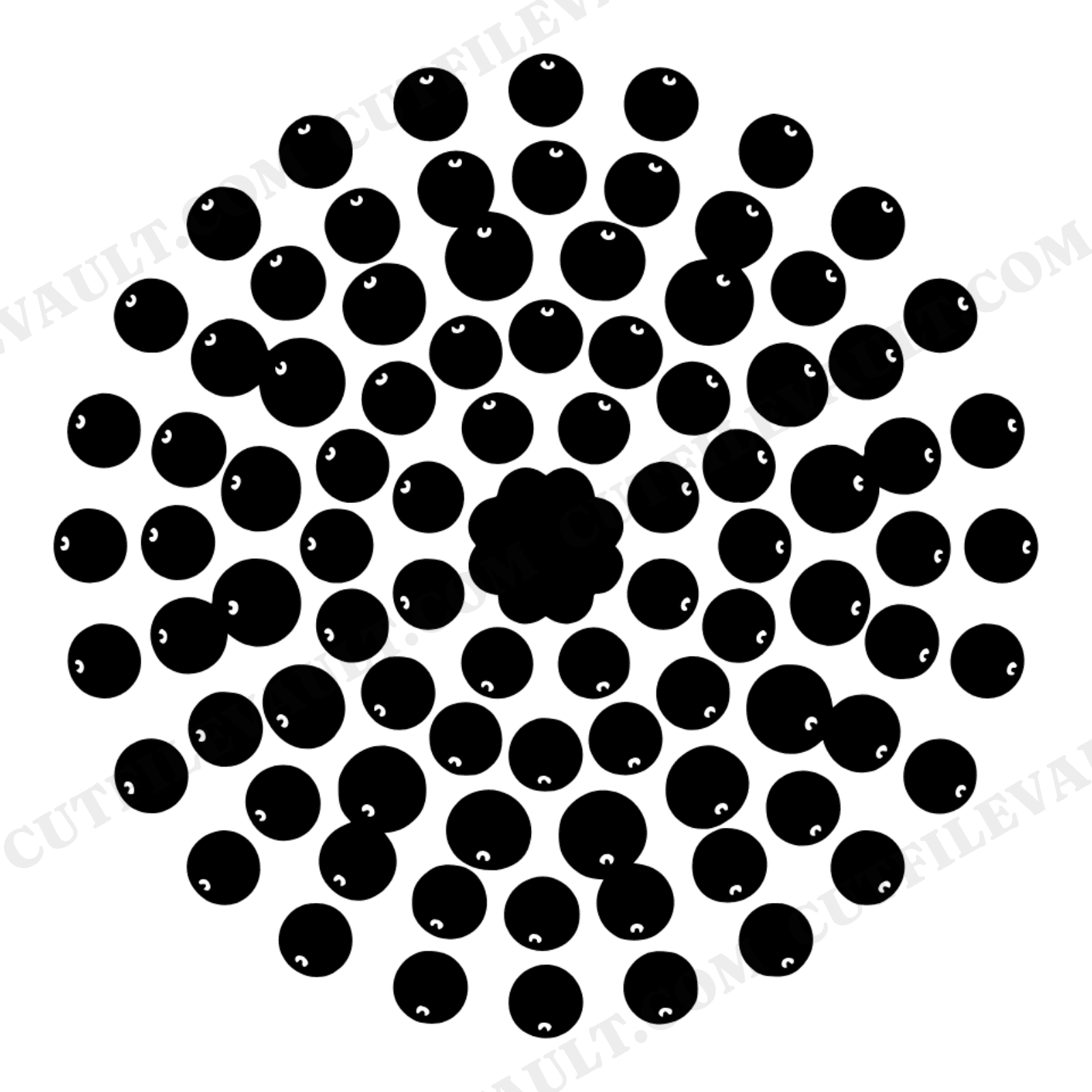 Cranberry Mandala SVG PNG, Thanksgiving Harvest Decor, Fall Berry Cut File, Modern Minimalist Design, view 1