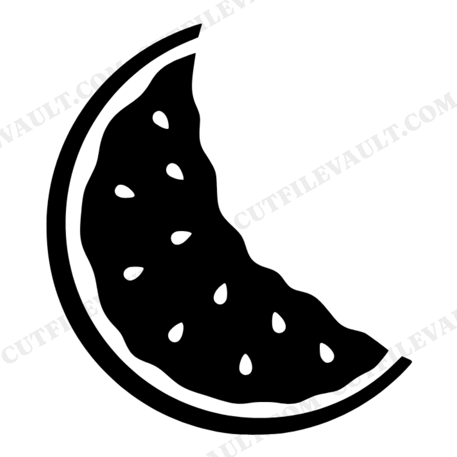 Crescent Watermelon Moon SVG PNG, Mid-Century Celestial Summer Cut File, Watermelon Day Craft, view 1