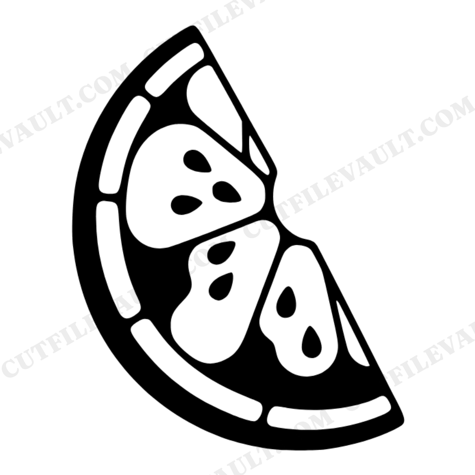 Crescent Watermelon Slice SVG PNG Stained Glass Summer Cut File for National Watermelon Day, view 1
