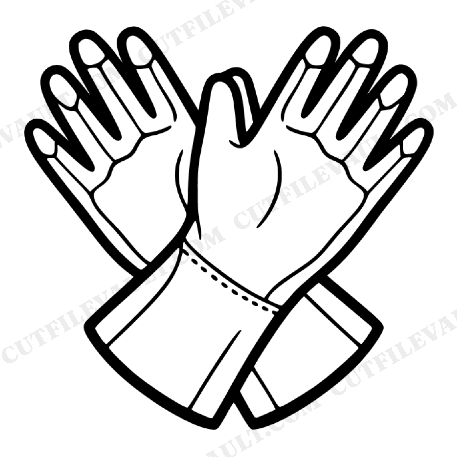 Crossed Work Gloves SVG PNG Labor Day Silhouette Cut File Blue Collar Pride Union Appreciation, view 1
