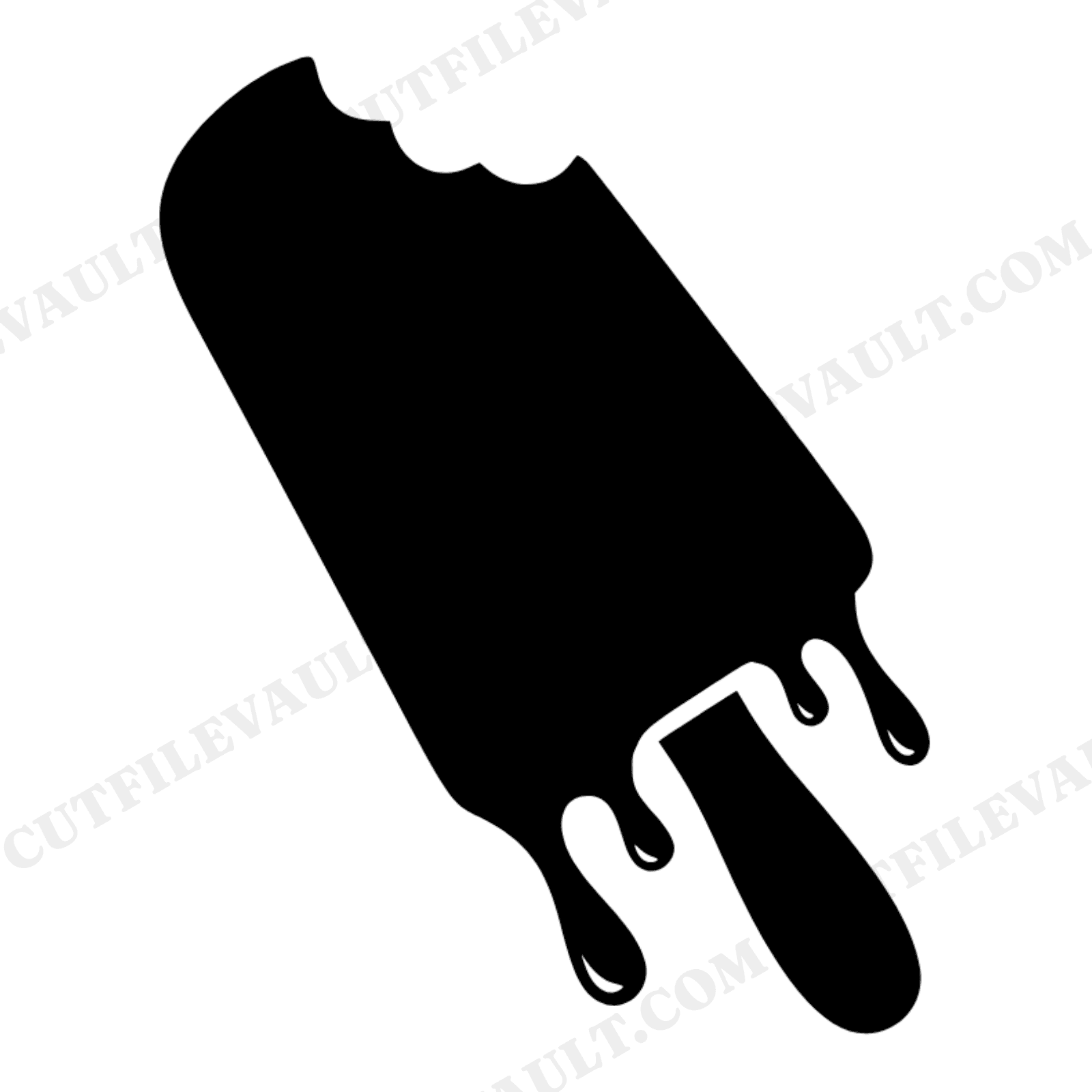 Diagonal Dripping Popsicle with Bite SVG PNG, Retro Summer Popsicle Cut File, Fourth of July SVG, view 1