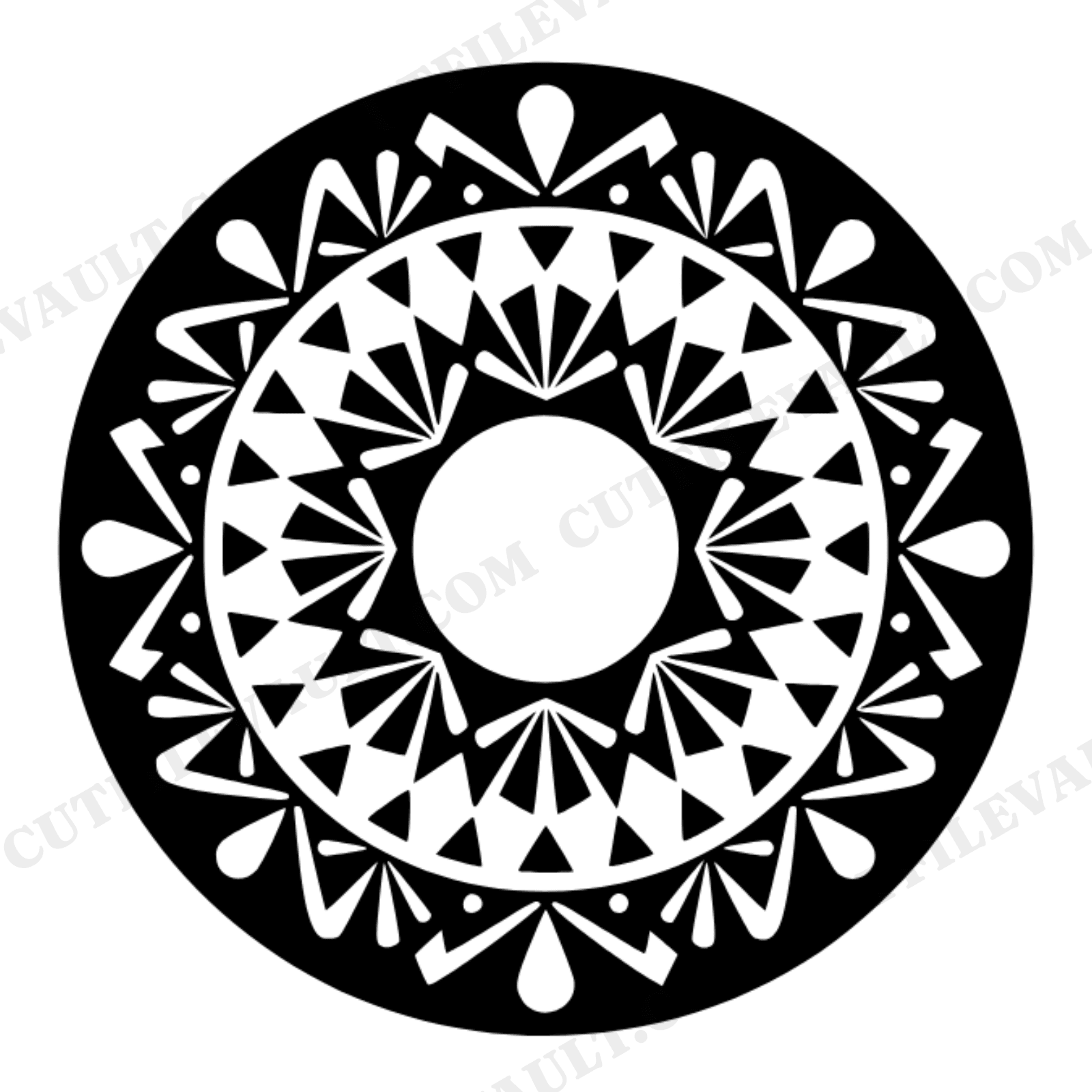 Donut Mandala SVG PNG, Glazed Donut Cut File, Mid Century Kitchen Decor, National Donut Day Design, view 1