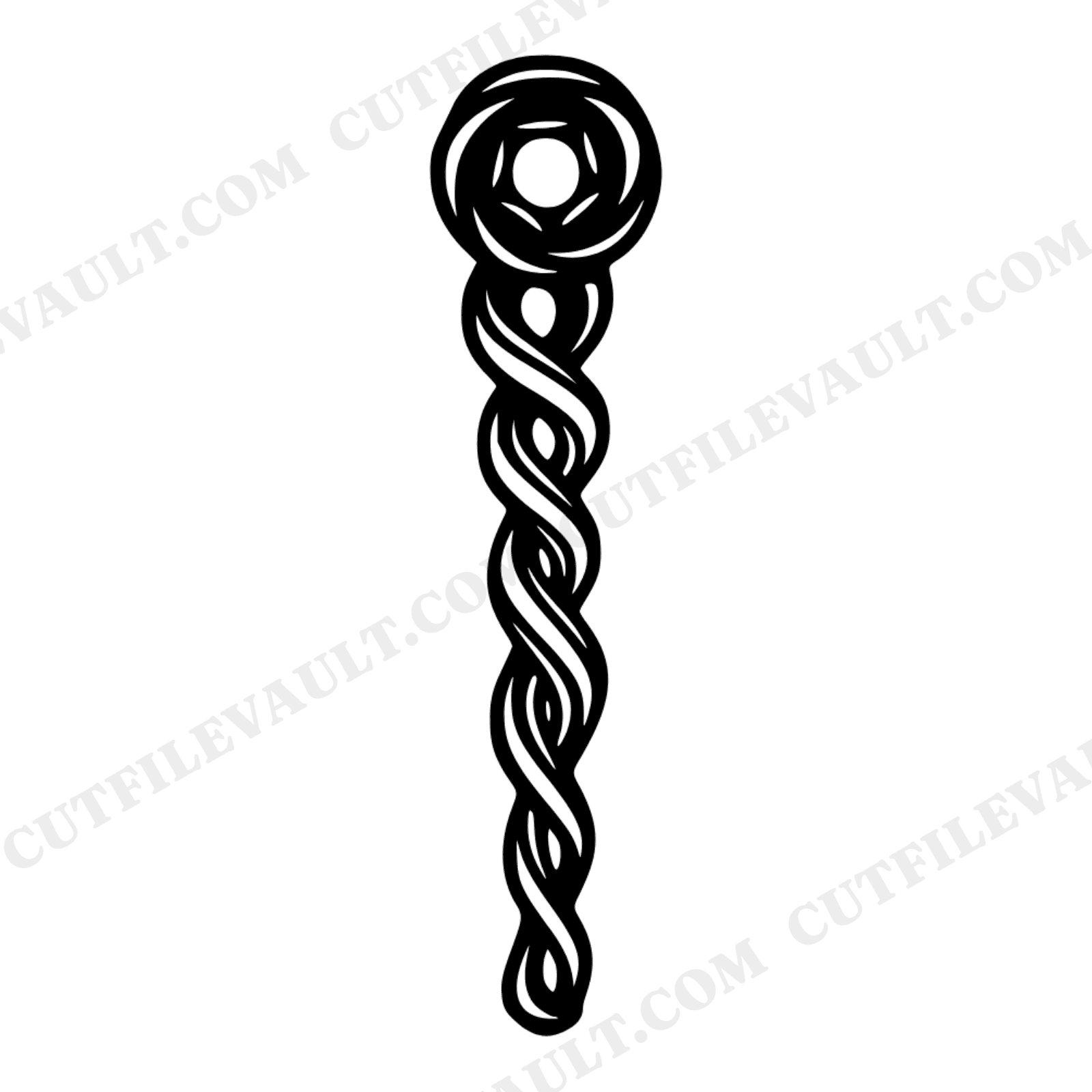 Enchanted Cruller Totem Staff SVG PNG, Art Deco Doughnut Day Cut File, Mystical Donut Design, view 1