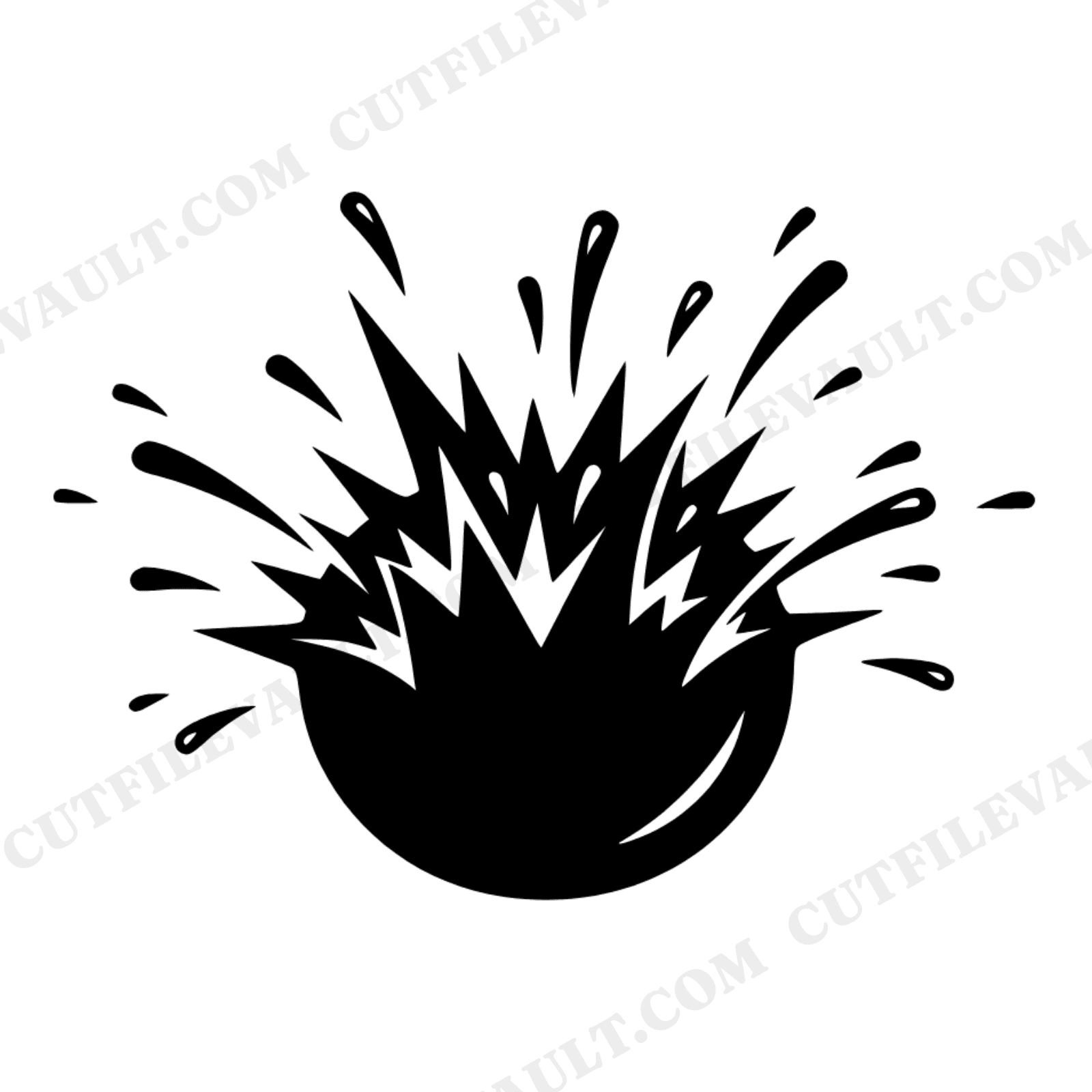 Exploding Tomato SVG PNG, Firework Tomato Cut File, Fourth of July Garden SVG, BBQ Decor Silhouette, view 1