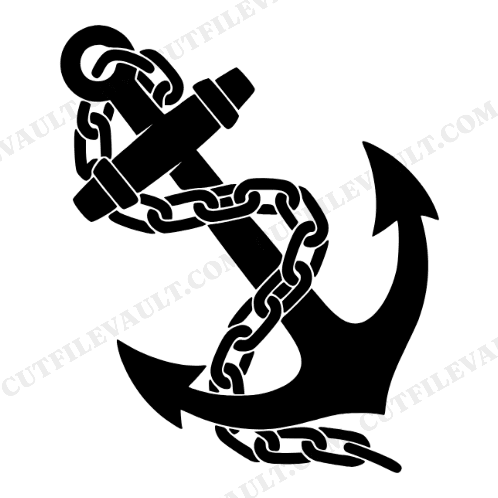 Fathers Day Anchor SVG PNG, Nautical Chain Silhouette Cut File for Dad Crafts and Vinyl Decals, view 1