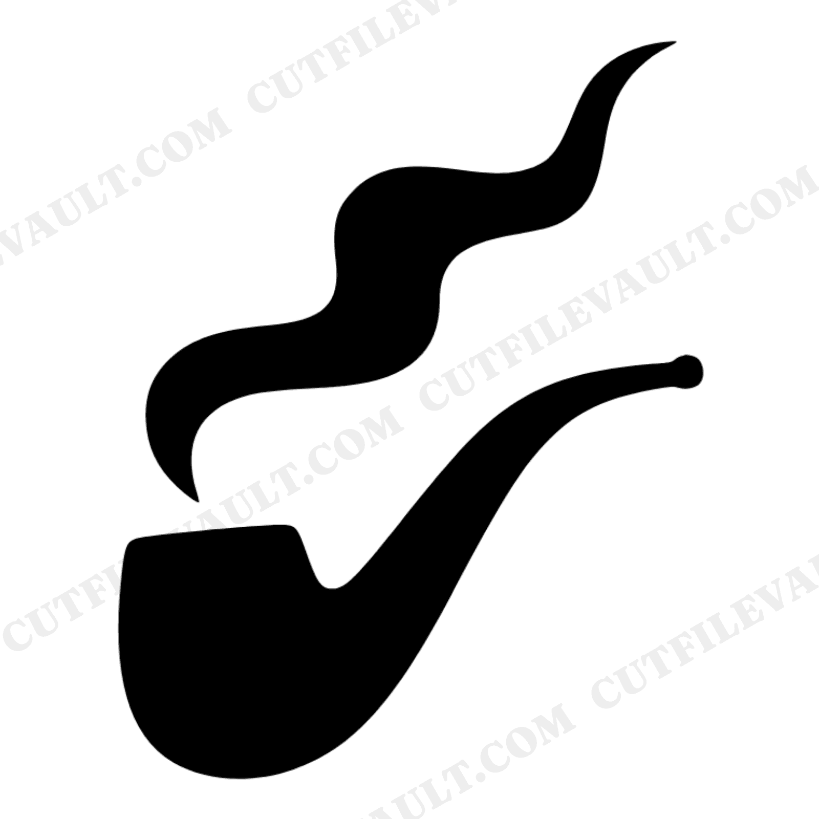 Father's Day Pipe SVG PNG, Minimalist Smoking Pipe Cut File, Scandinavian Modern Dad Design, view 1
