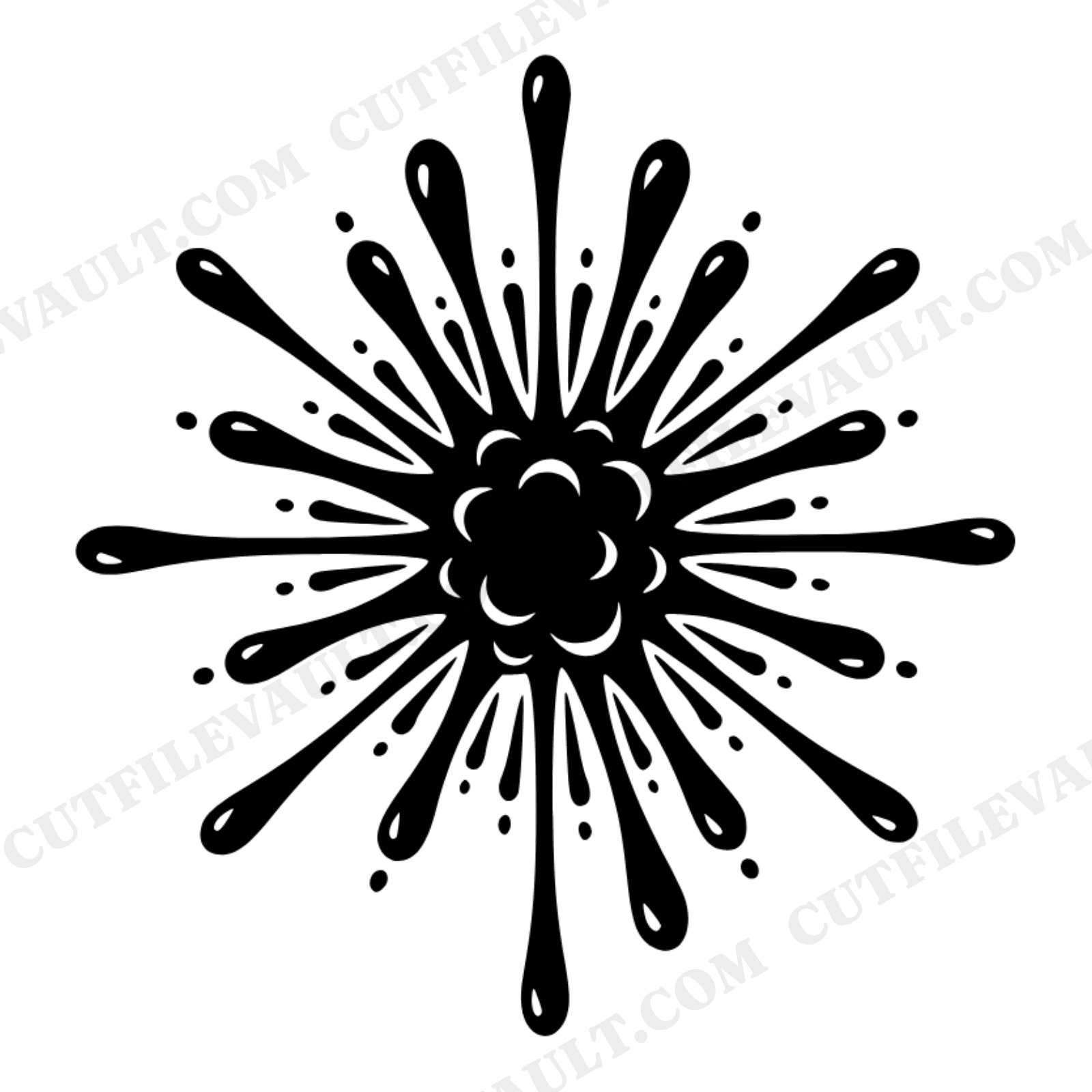 Firecracker Mandala SVG PNG Independence Day Starburst Silhouette Cut File Fourth of July Patriotic, view 1