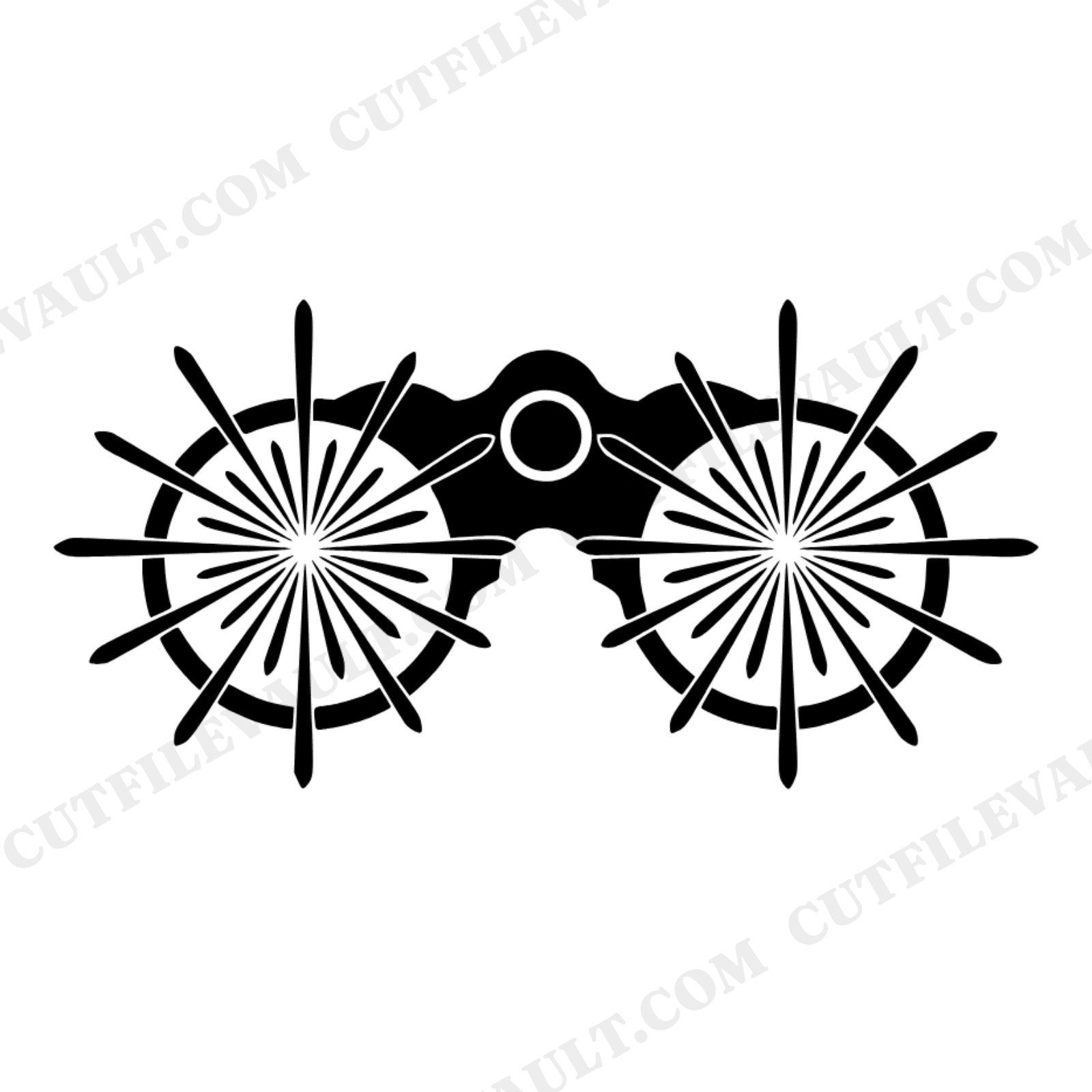 Firework Binoculars SVG PNG Independence Day Starburst Silhouette Cut File for Cricut, view 1