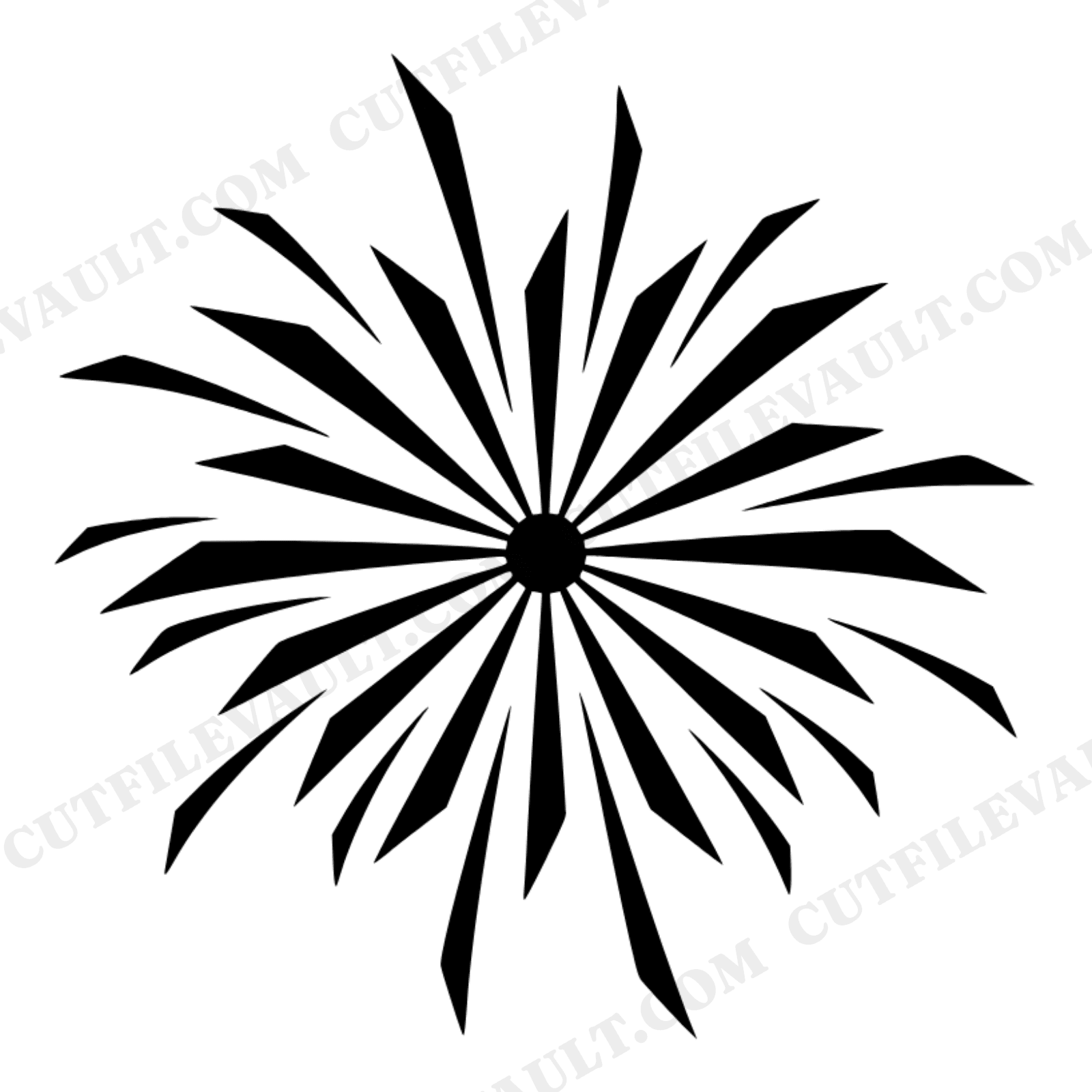 Firework Explosion SVG PNG, Fourth of July Starburst Cut File, Patriotic Fireworks Silhouette Design, view 1