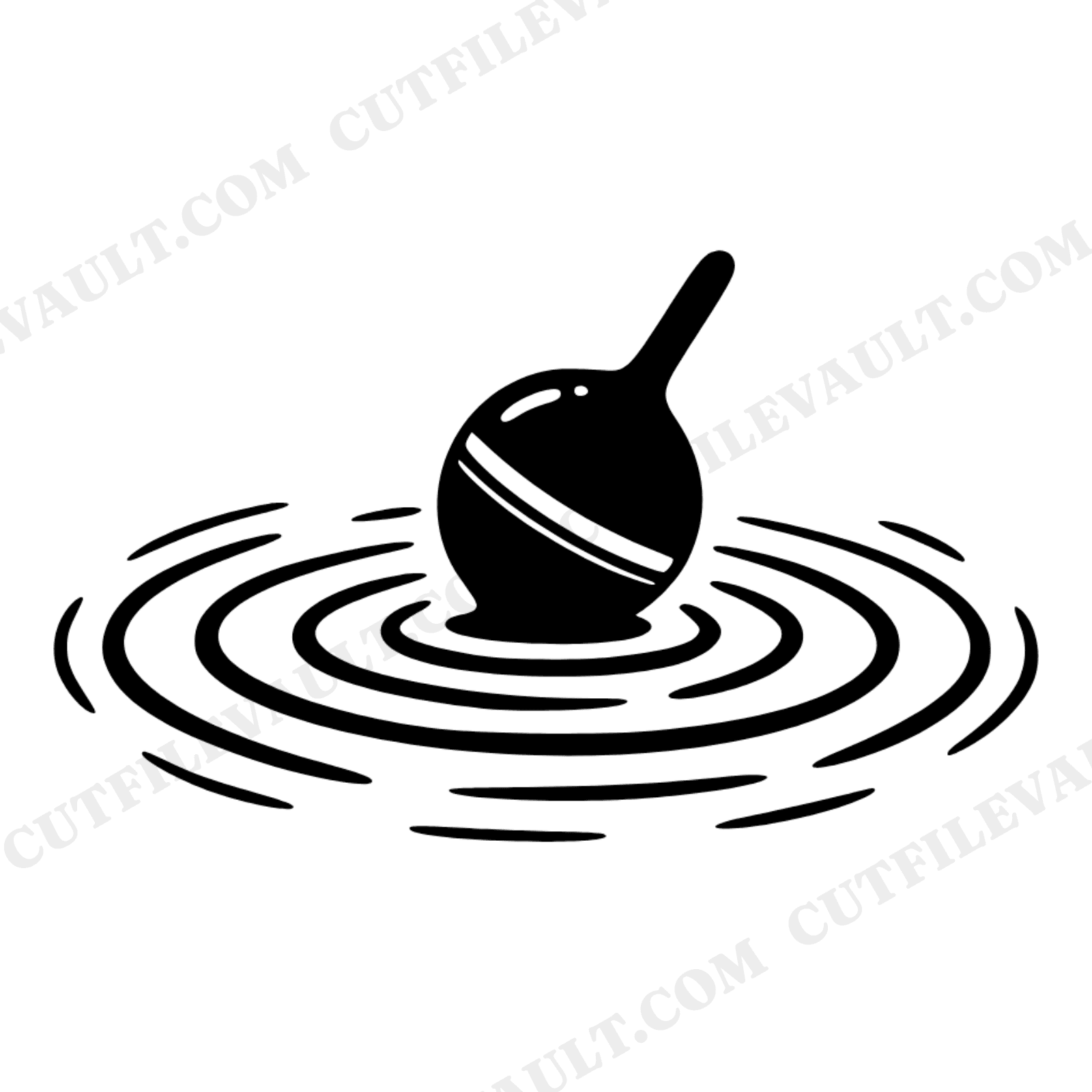 Fishing Bobber SVG PNG, Father's Day Fisherman Dad Cut File, Cottagecore Lake Ripples Design, view 1