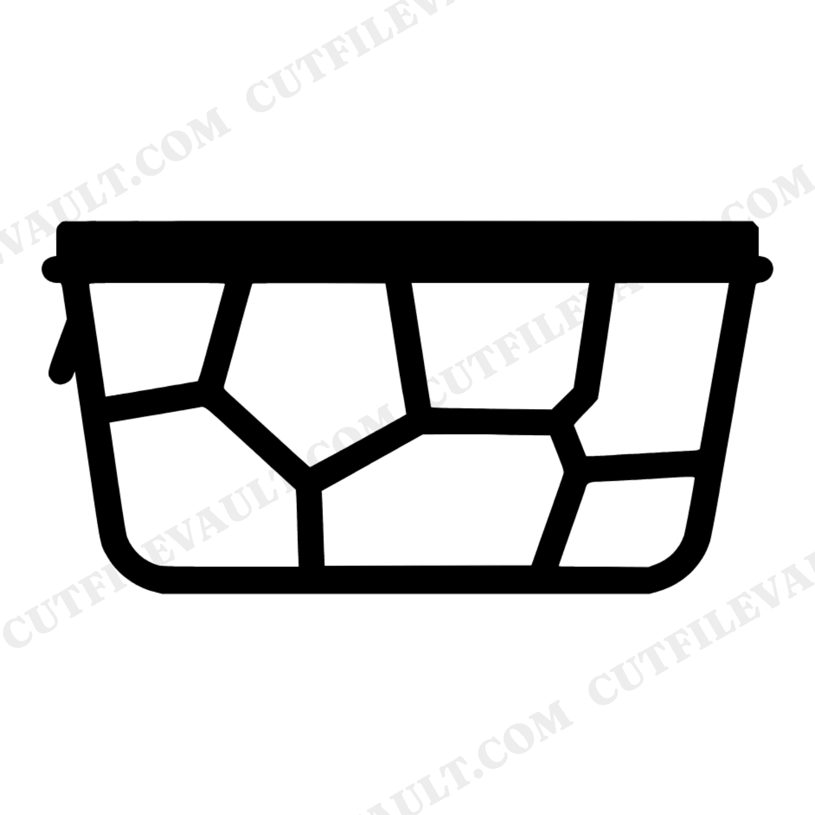 Fishing Creel Basket SVG PNG, Stained Glass Geometric Cut File, Father's Day Vintage Fishing Design, view 1