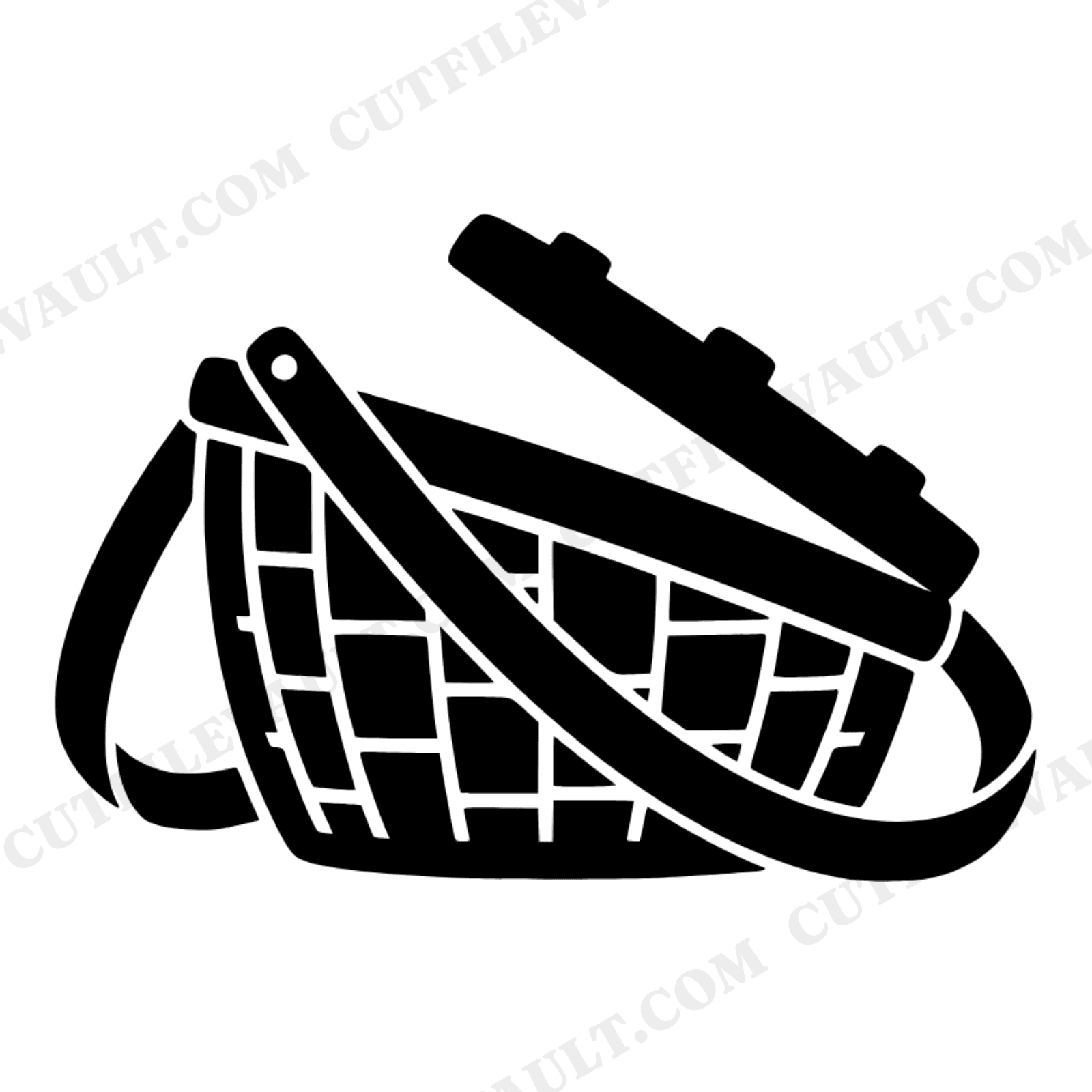 Fishing Creel SVG PNG, Vintage Tackle Basket Cut File, Art Deco Father's Day Design, Cricut, view 1
