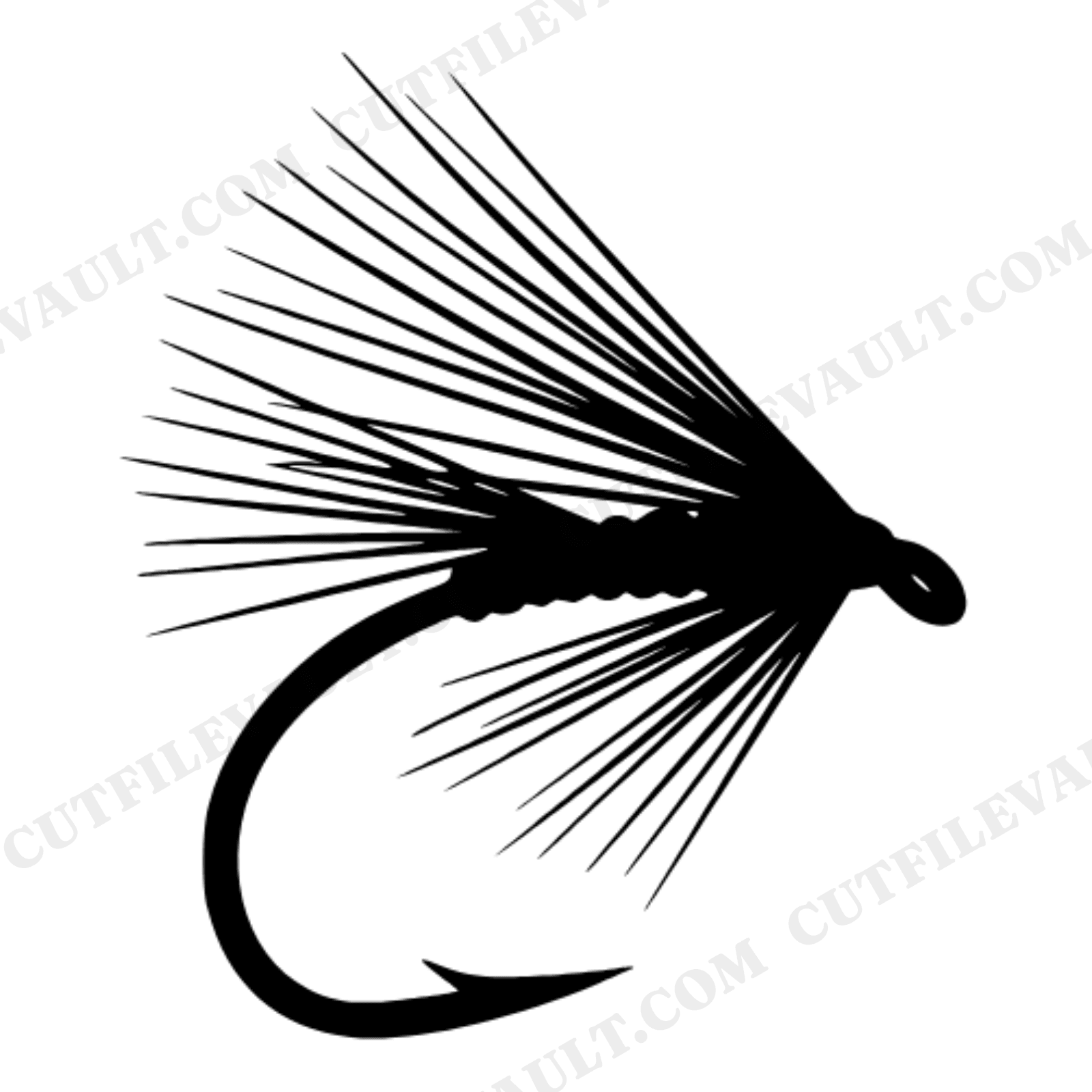 Fishing Fly Lure SVG PNG Single Line Art, Father's Day Fishing Gift, Minimalist Angler Decor, view 1