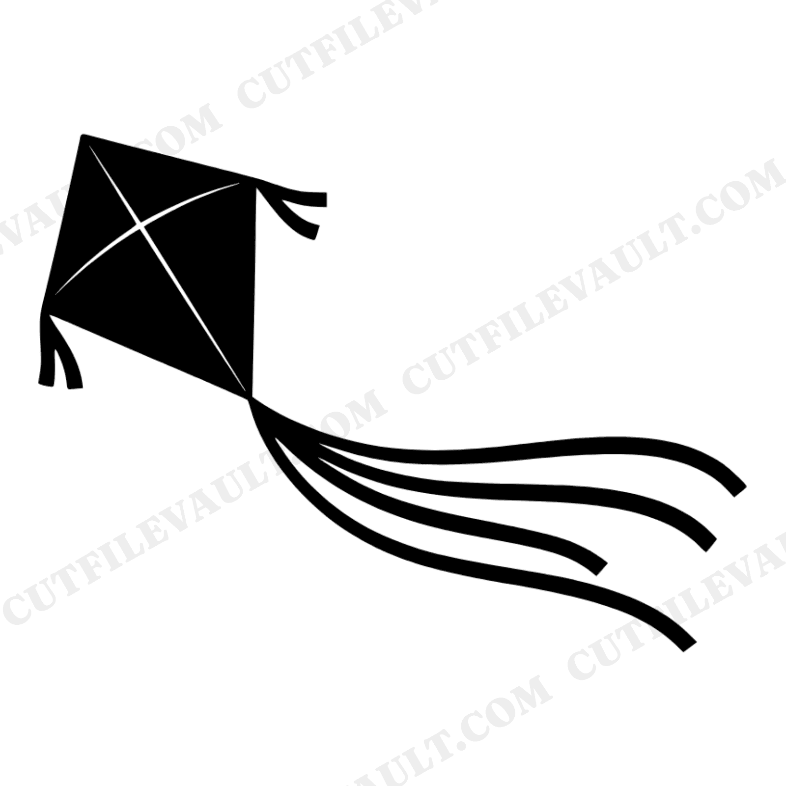 Flag Day Diamond Kite SVG PNG, Retro 70s Wave Ribbon Tails, Patriotic Summer Cut File Design, view 1