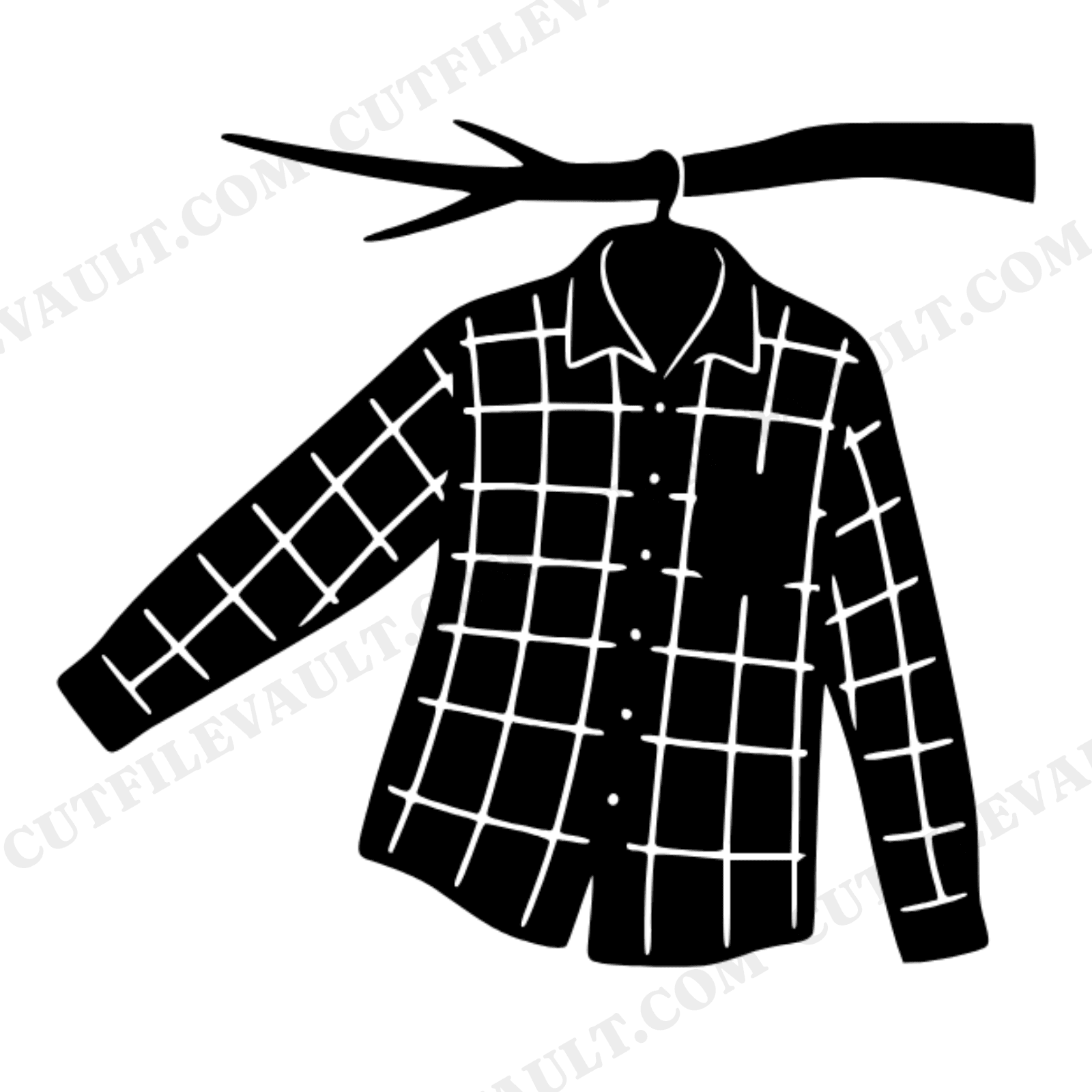 Flannel Shirt Autumn Branch SVG PNG Welcome Fall Cut File Mid Century Minimal Seasonal Decor, view 1