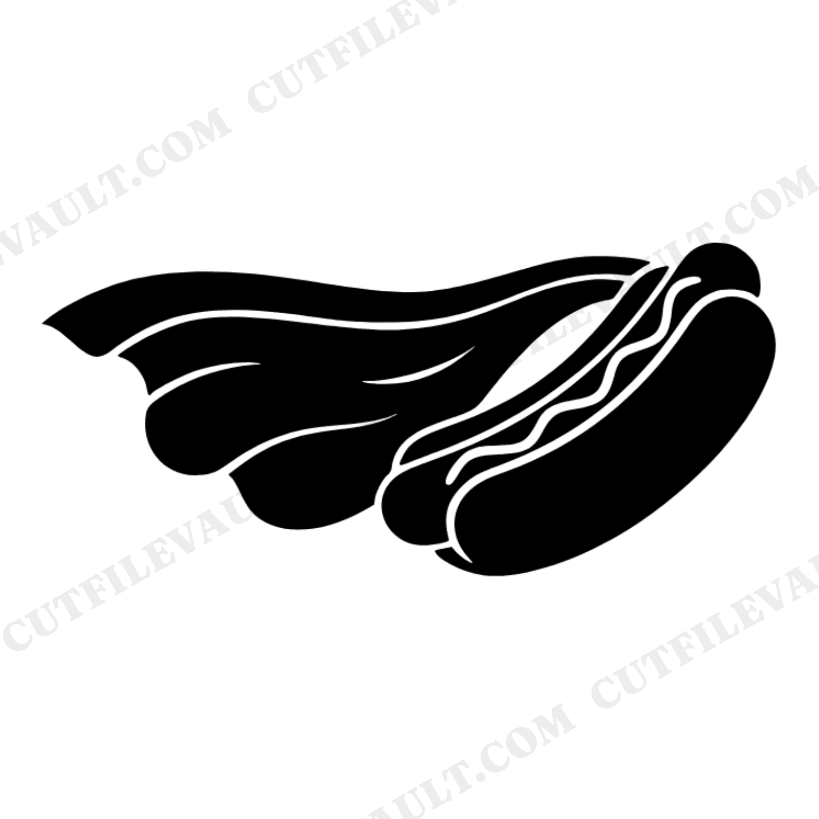 Flying Hotdog SVG PNG, Retro 70s National Hotdog Day, Mustard Cape Superhero Cut File Design, view 1