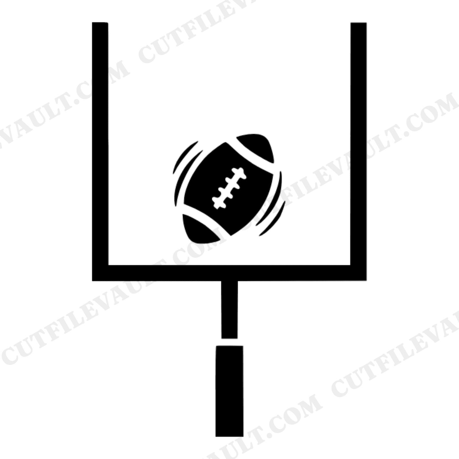 Football Through Uprights SVG PNG, Super Bowl Sunday Cut File, Mid-Century Minimal Game Day Decor, view 1