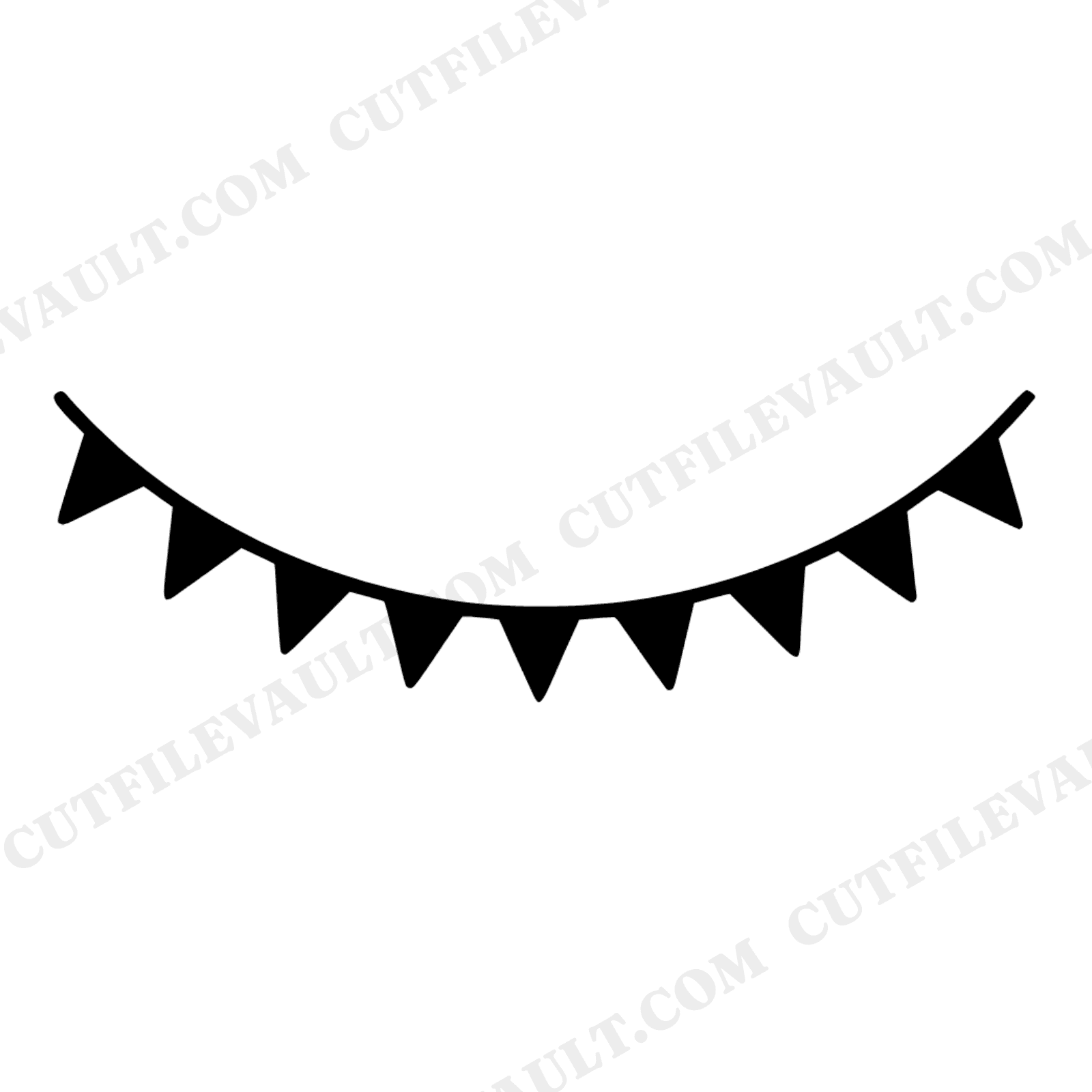 Fourth of July Bunting Banner SVG PNG, Nordic Patriotic Swag Silhouette Cut File for Cricut, view 1