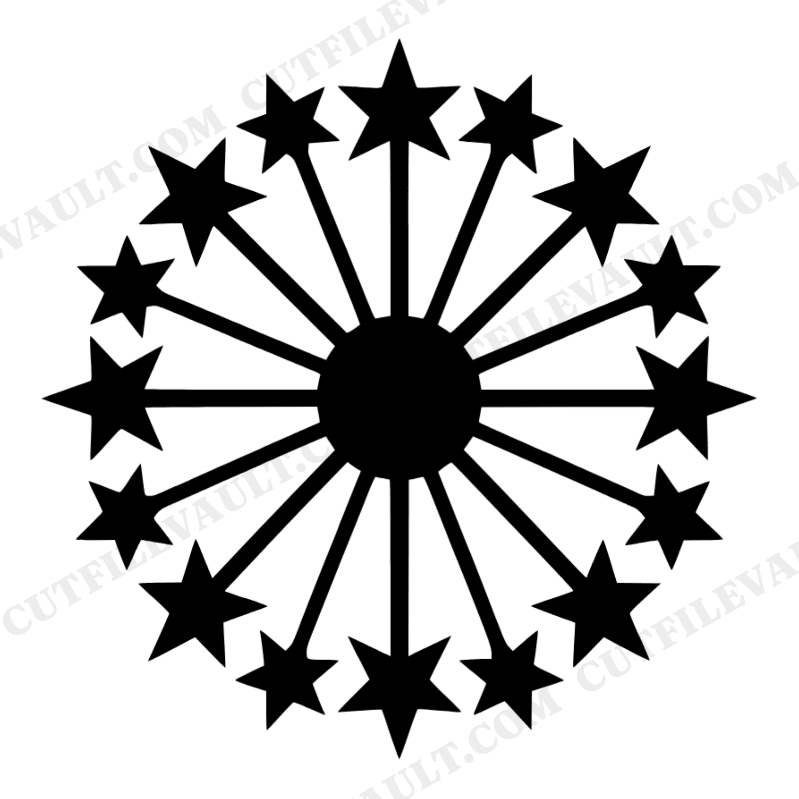 Fourth of July Sparkler Mandala SVG PNG, Patriotic Clock Burst Design, Independence Day Cut File, view 1