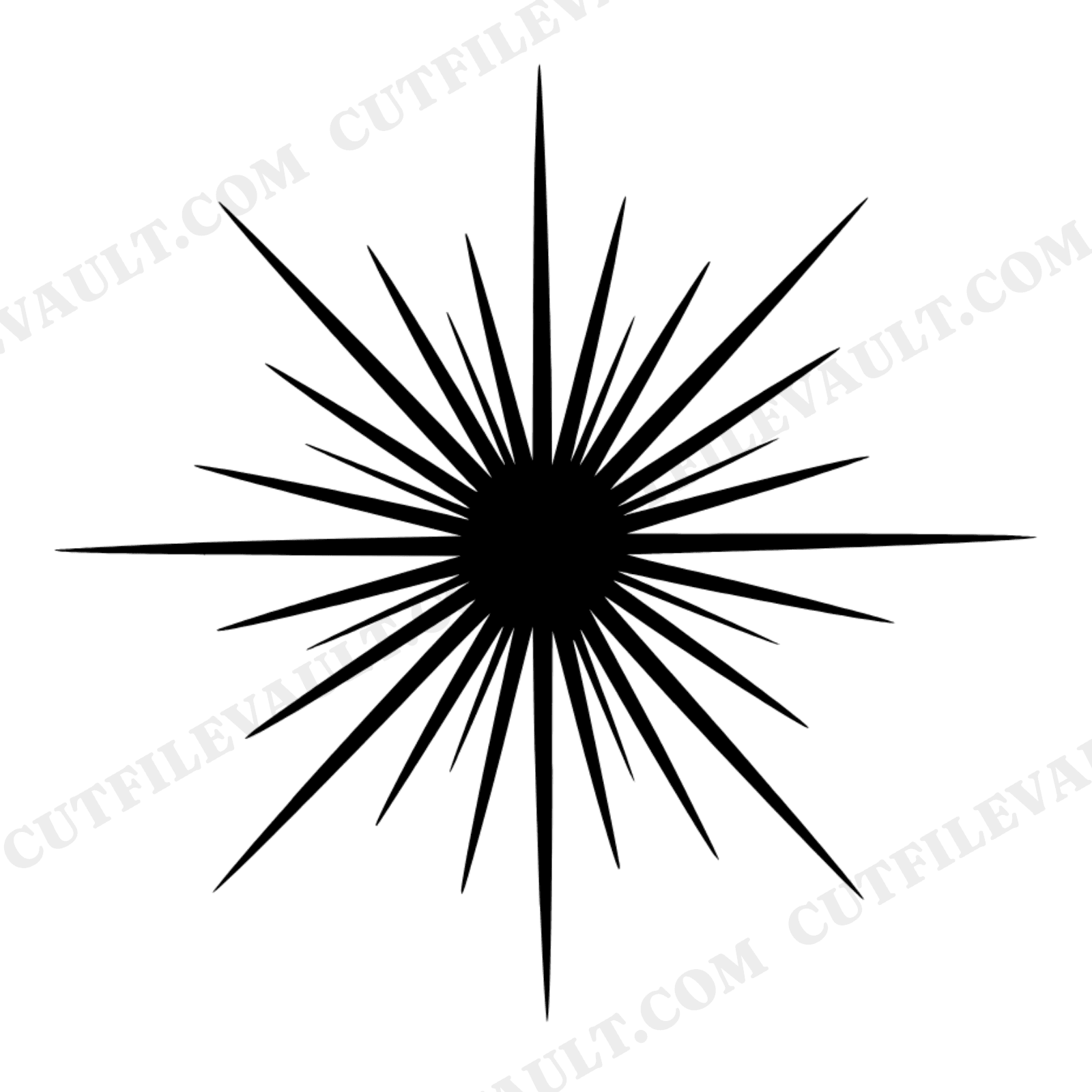 Fourth of July Sparkler Star SVG PNG, Starburst Firework Cut File, Patriotic Silhouette Design, view 1