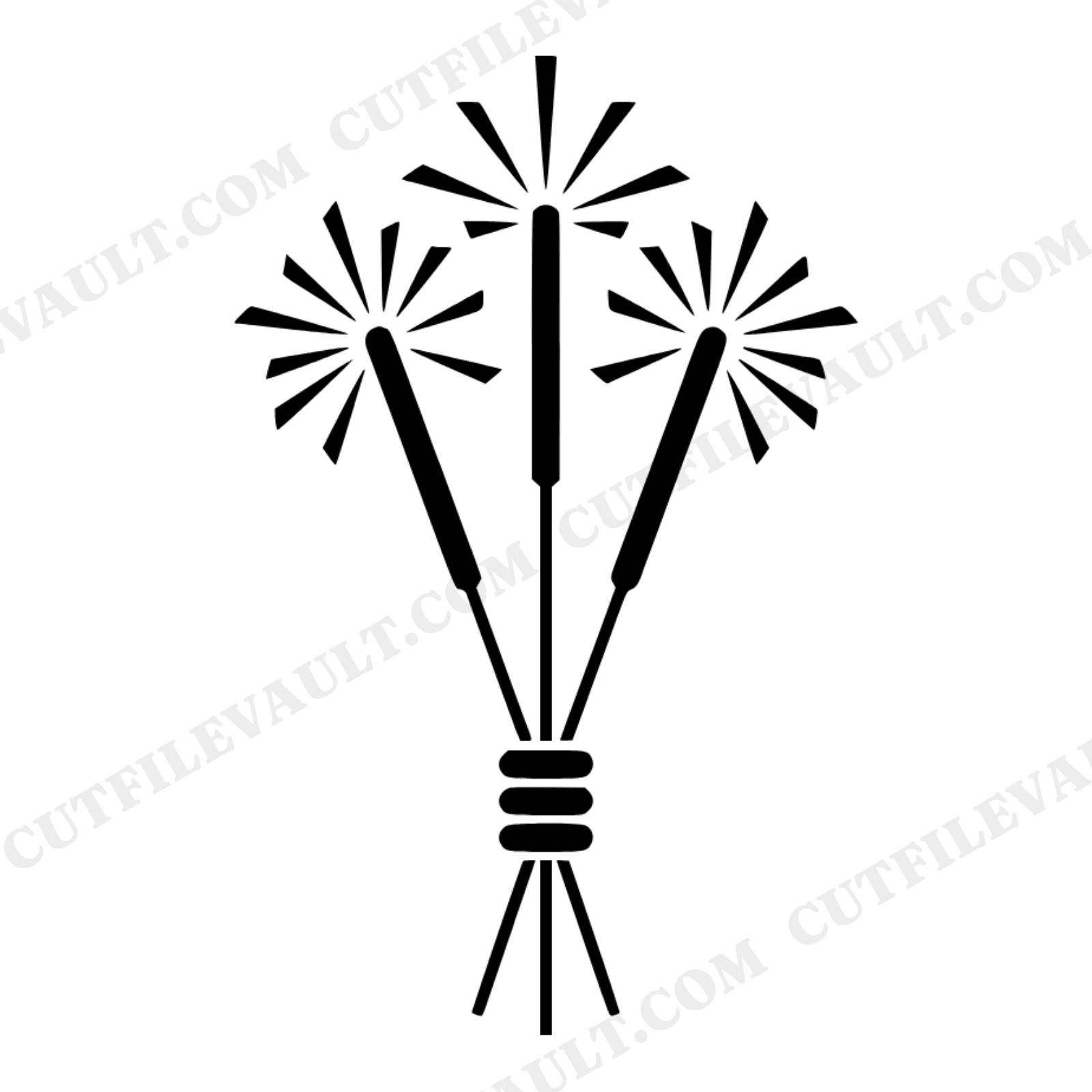 Fourth of July Sparkler SVG PNG, Fireworks Starburst Cut File, Patriotic Sparkler Bundle Design, view 1