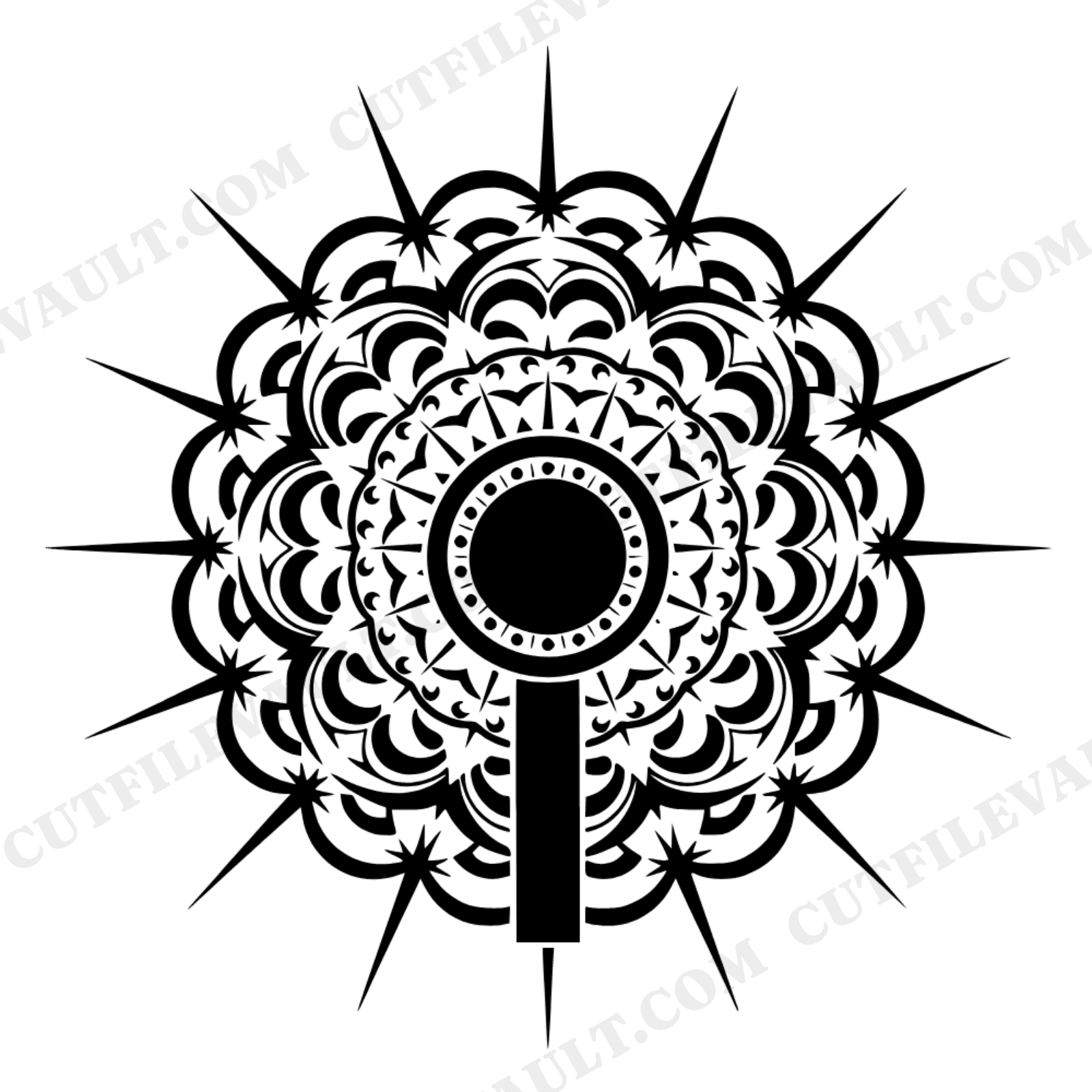 Garden Hose Mandala SVG PNG Celestial Water Spray Pattern Cut File for Cricut Gardening Decal, view 1