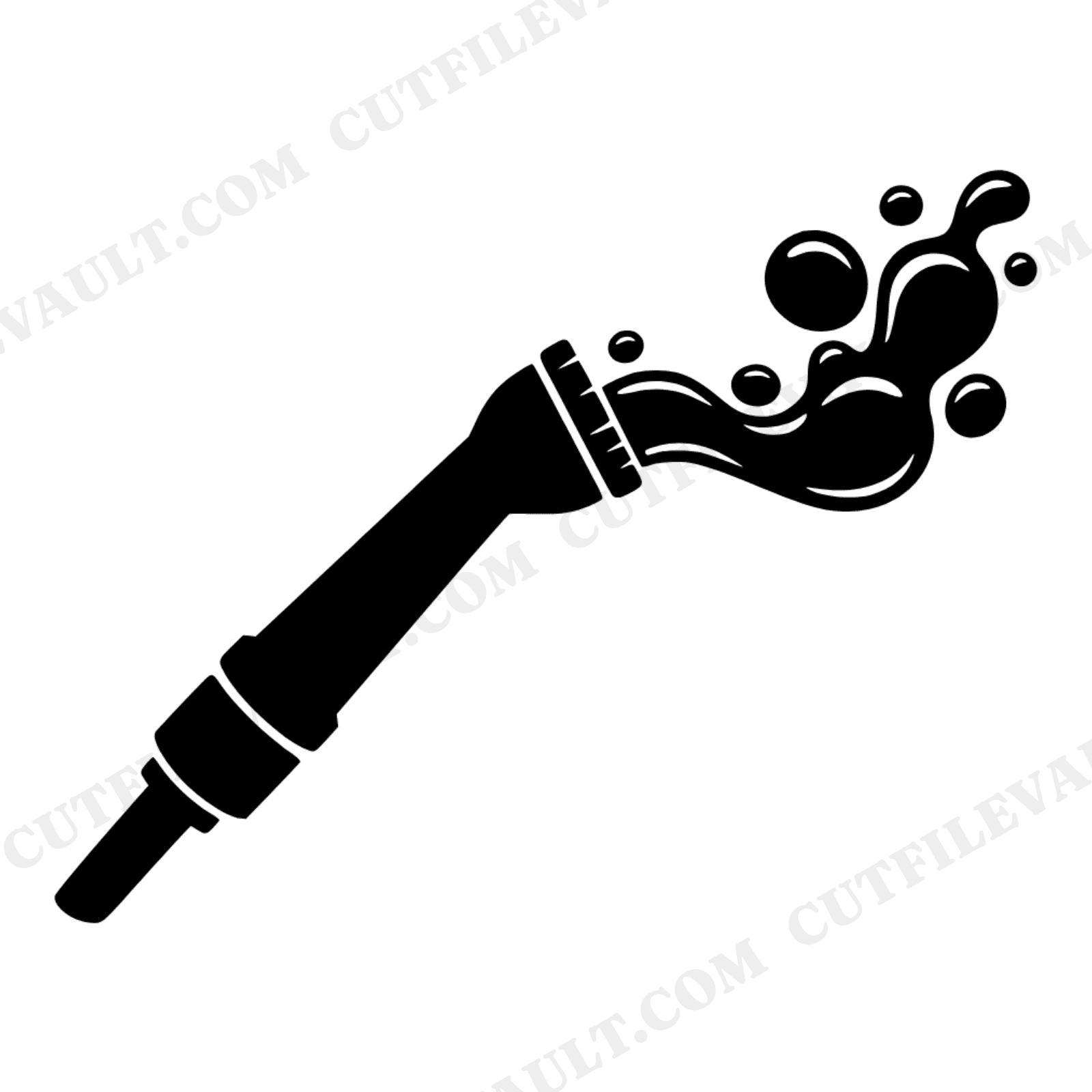 Garden Hose Nozzle SVG PNG Y2K Bubble Spray Cut File Retro Summer Gardening Clipart Design, view 1