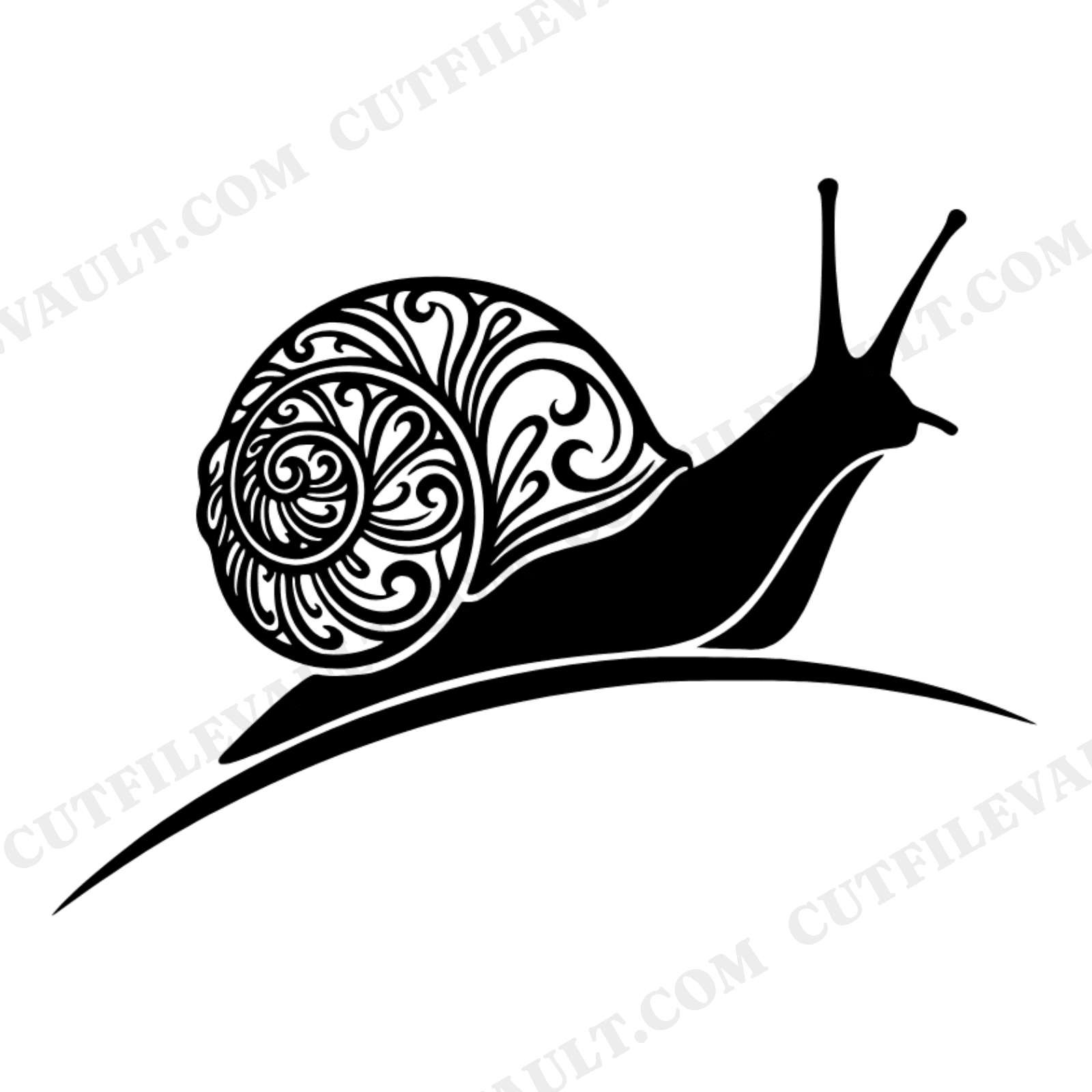 Garden Snail SVG PNG Art Nouveau Boho Snail Climbing Arc Cut File Summer Garden Organic Nature Design, view 1