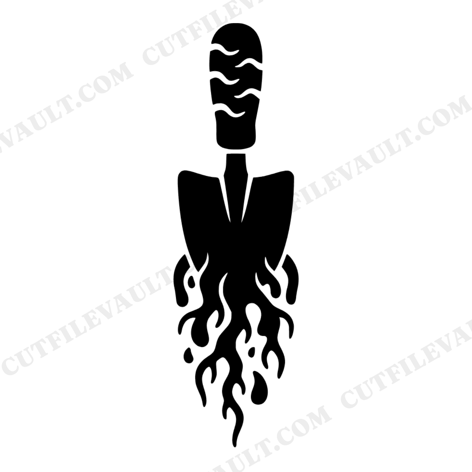 Garden Trowel SVG PNG, Retro 70s Gardening Cut File, Roots Soil Wavy Design, Mother's Day Gift, view 1