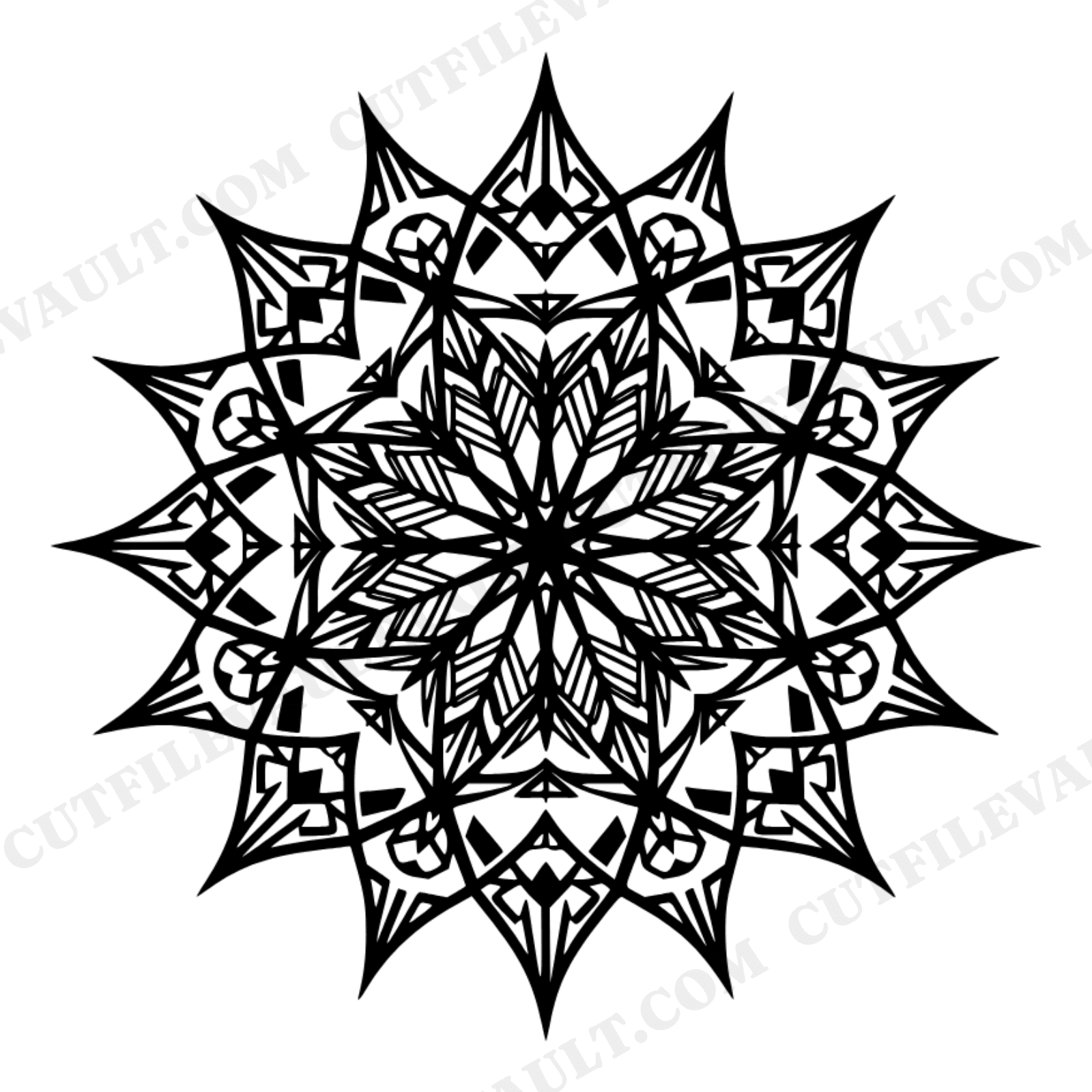 Geometric Compass Mandala SVG PNG, Art Deco Back to School Cut File, Drafting Compass Design, Math Teacher Gift, view 1