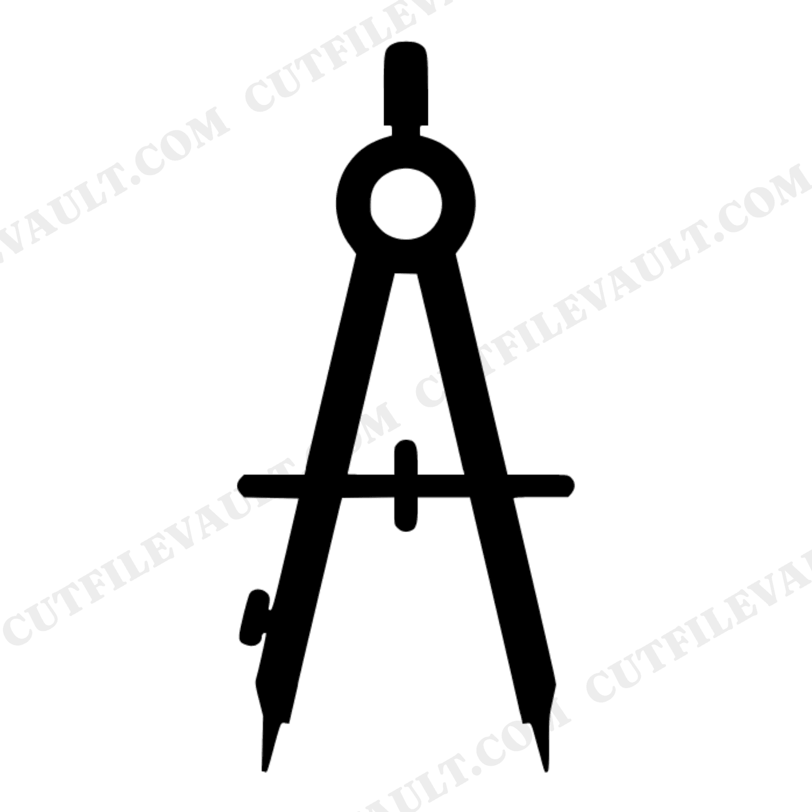Geometric Compass SVG PNG, Drafting Tool Silhouette, Minimalist Boho School Clipart Cut File, view 1