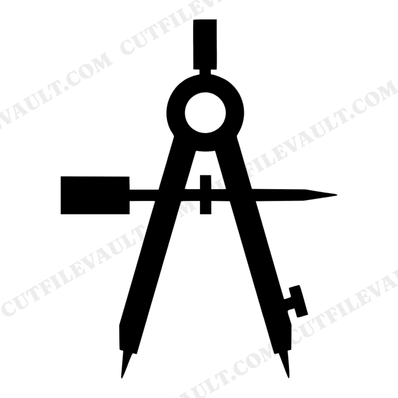 Geometric Compass SVG PNG, Mid-Century Back to School Cut File, Drafting Tool Right Angle Design, view 1