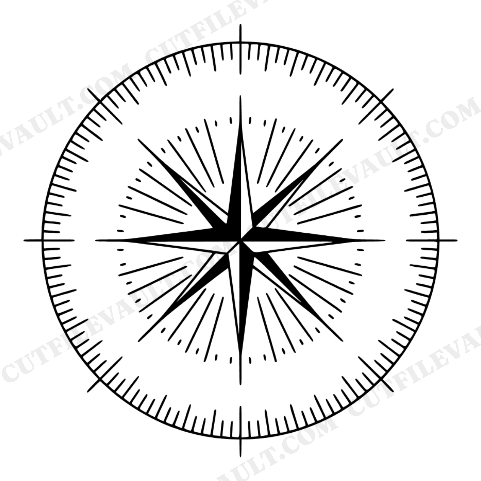 Geometric Protractor Mandala SVG PNG, Compass Rose Back to School Cut File, Math Teacher Clipart, view 1