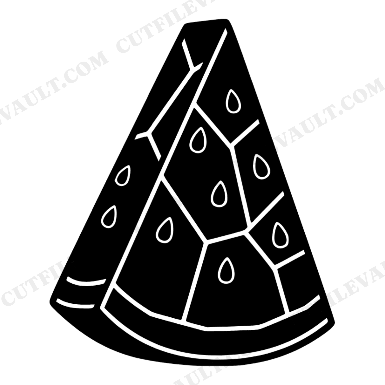 Geometric Stained Glass Watermelon SVG PNG, Vintage Botanical Watermelon Slice Cut File Design, view 1