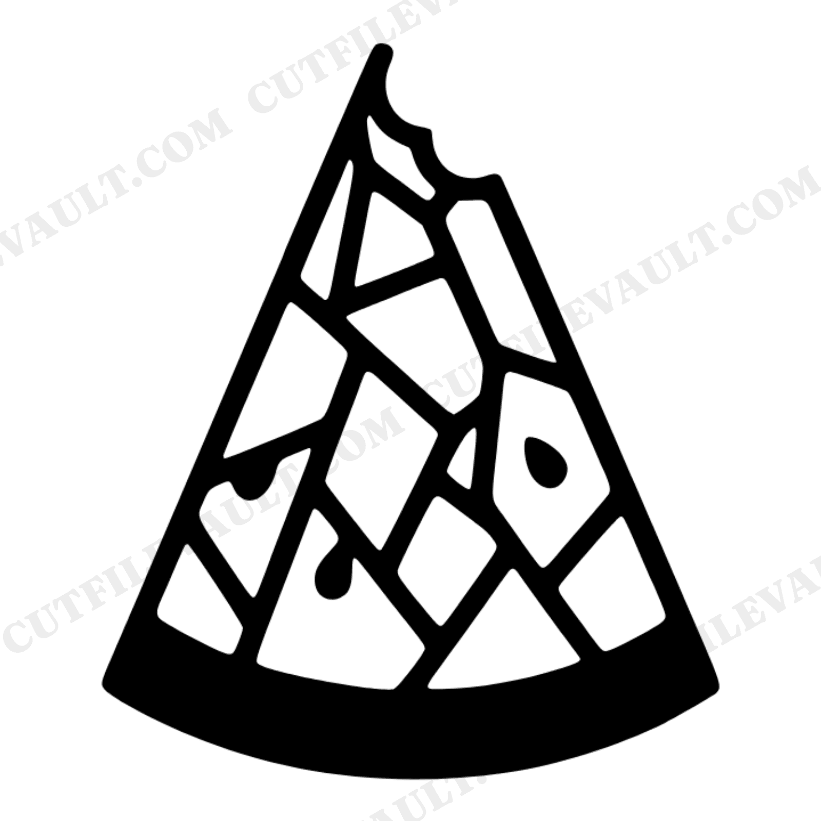 Geometric Watermelon SVG PNG, Stained Glass Bite Watermelon Cut File, Modern Brutalist Summer Fruit, view 1