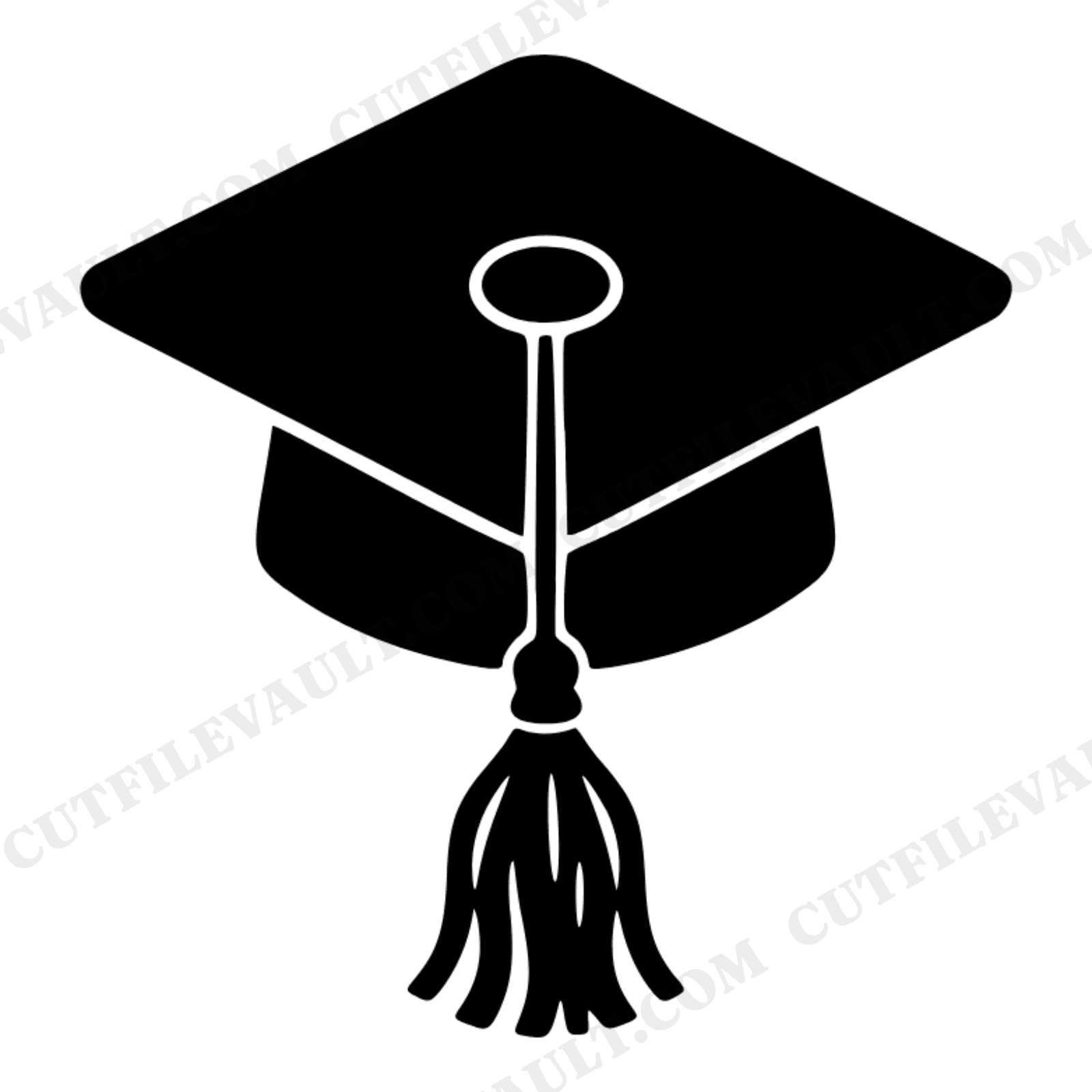 Graduation Cap Cookie SVG PNG, Flowing Tassel Cut File, Grad Party Decor, Academic Achievement Design, view 1