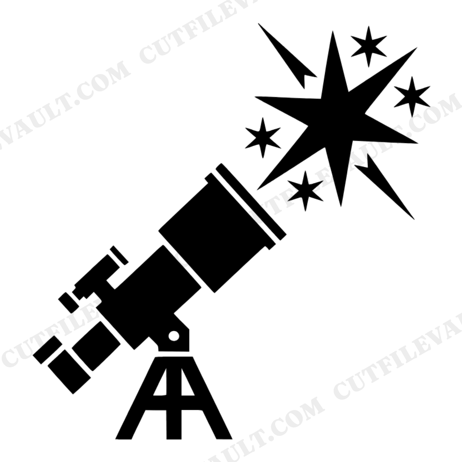 Graduation Telescope SVG PNG, Future Vision Silhouette, Achievement Stars Cut File, Grad Gift Design, view 1