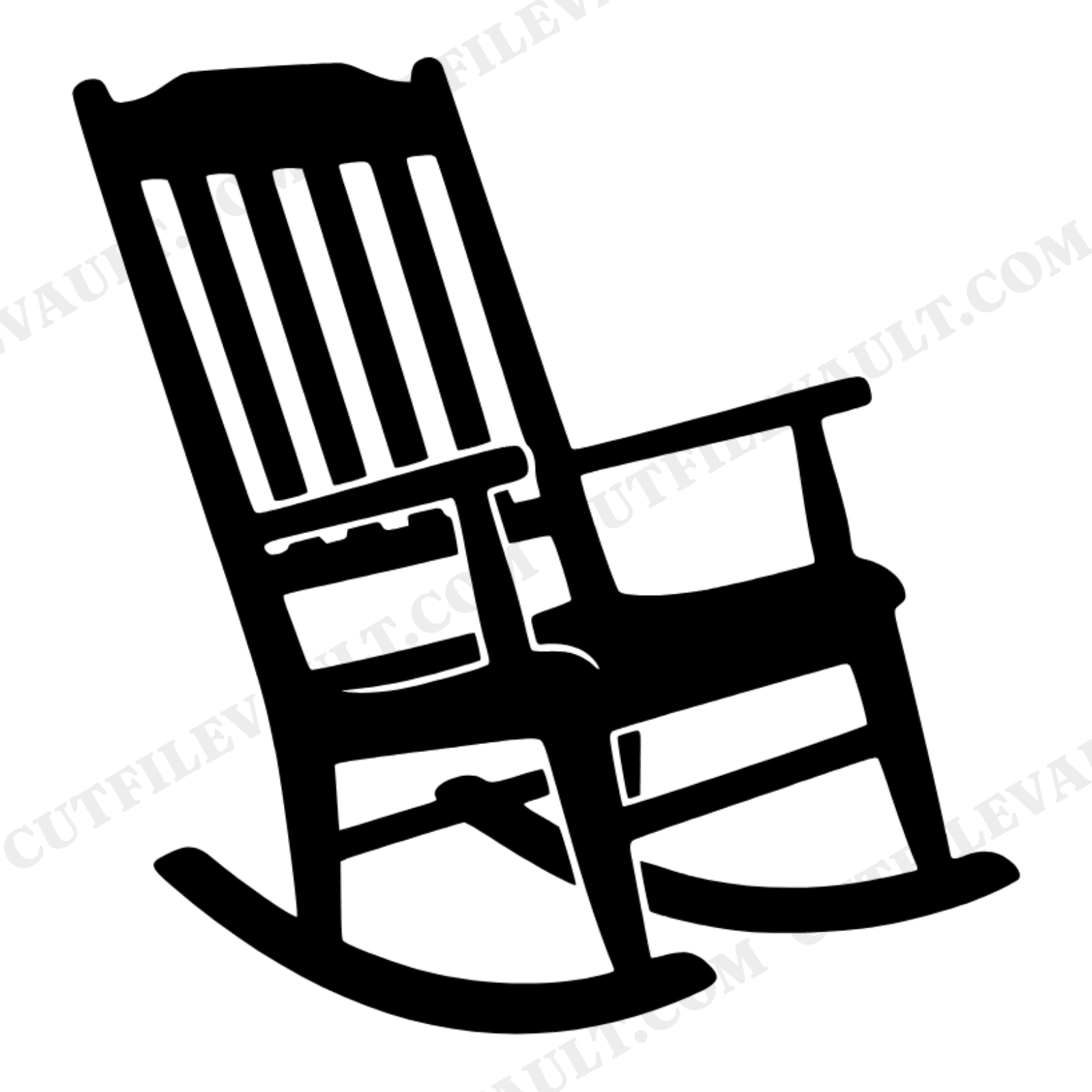 Grandparents Day Rocking Chair SVG PNG, Retro 70s Silhouette Cut File for Crafts and Cards, view 1