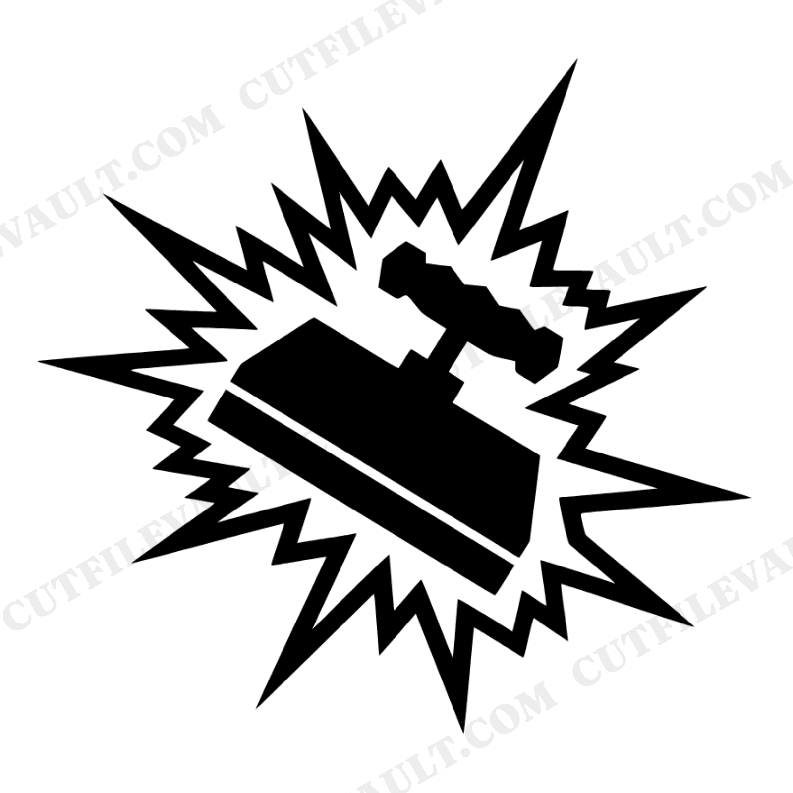 Grill Press SVG PNG, Geometric BBQ Cut File, Modern Brutalist Grilling Design, Summer Cooking Clipart, view 1