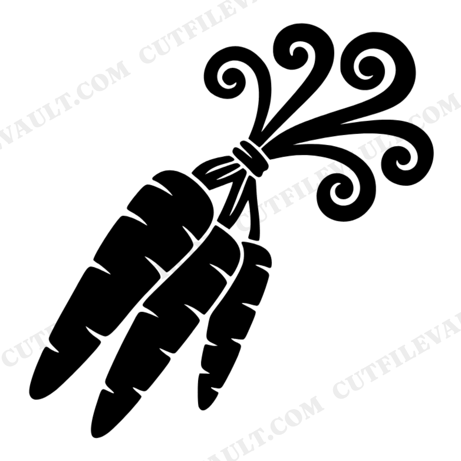 Groovy 70s Carrot Bundle SVG PNG, Retro Vegetable Silhouette Cut File for Cricut & Silhouette, view 1